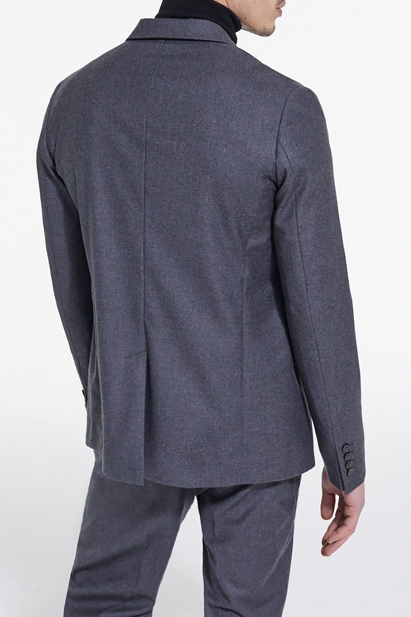 WOOL SUIT JACKET WITH FLAP POCKETS GREY 2