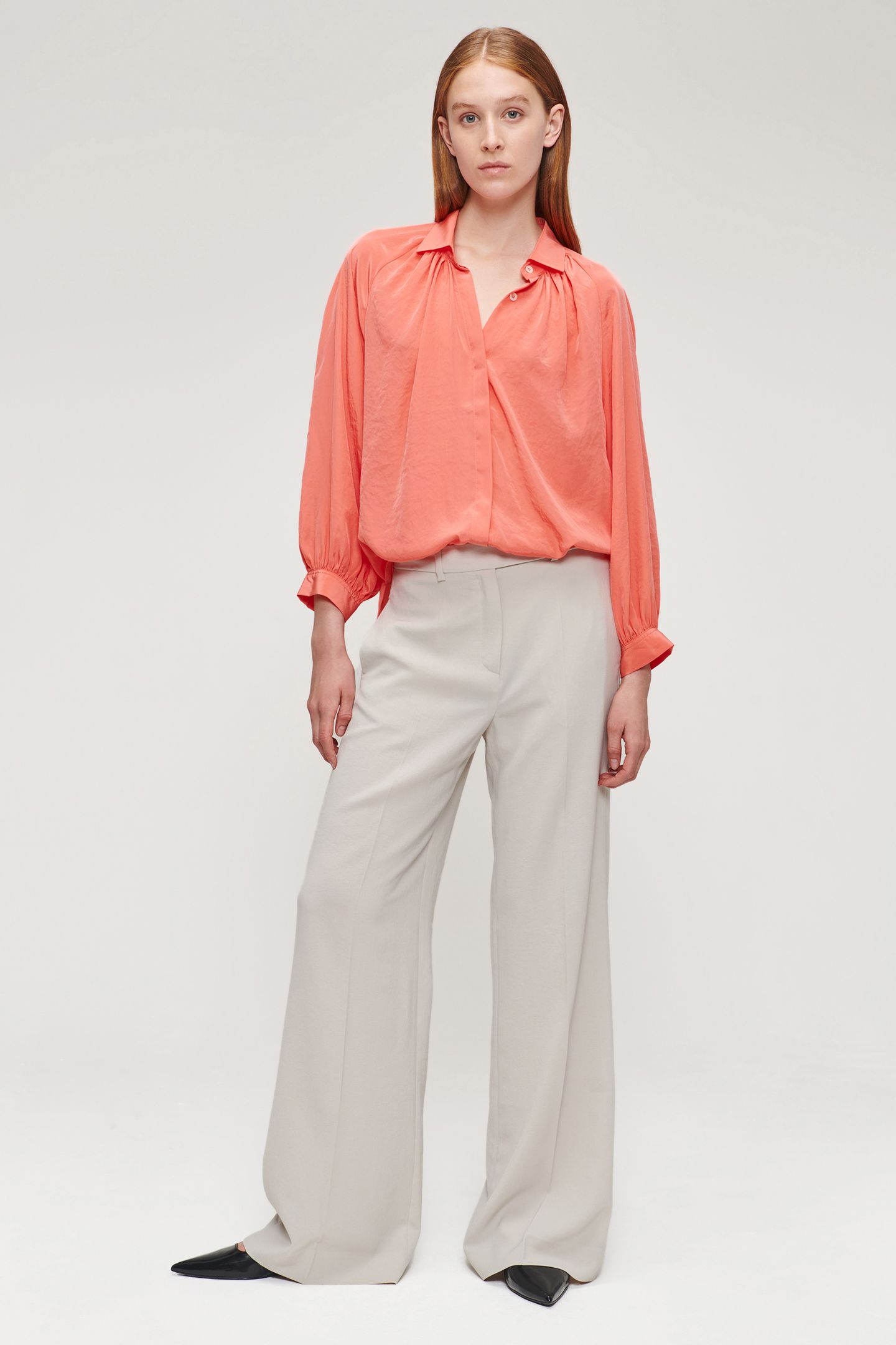 TECHNOSILK OVERSIZED BLOUSE RADIANT CORAL 3