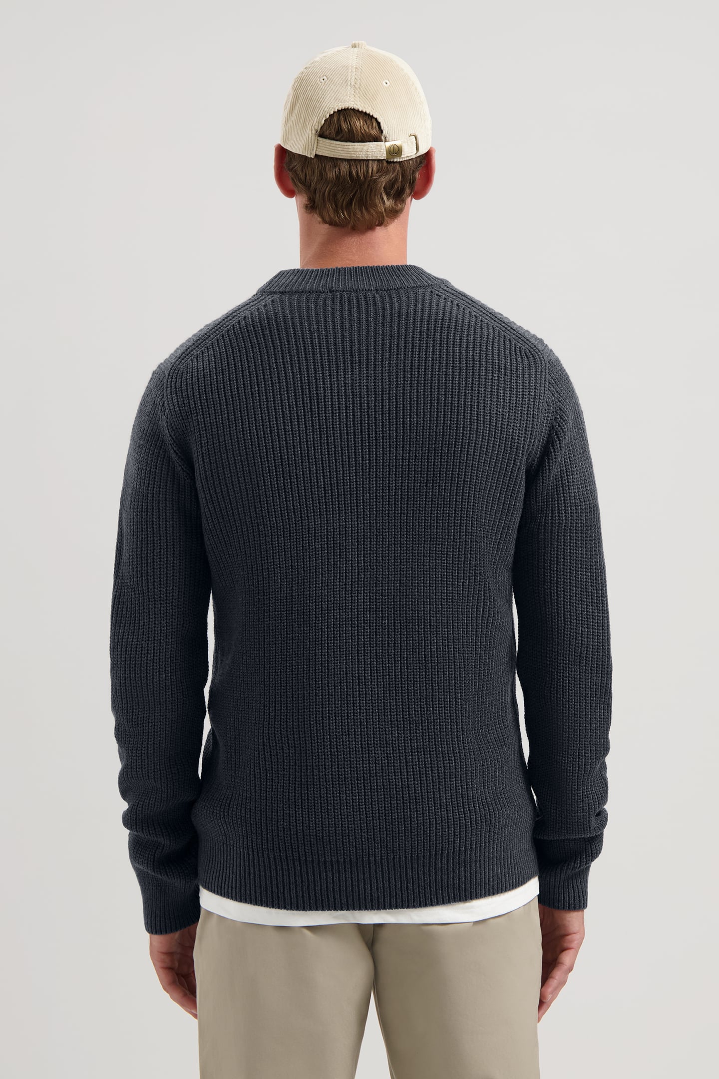DS-CREW RIBKNIT DK. NAVY 2