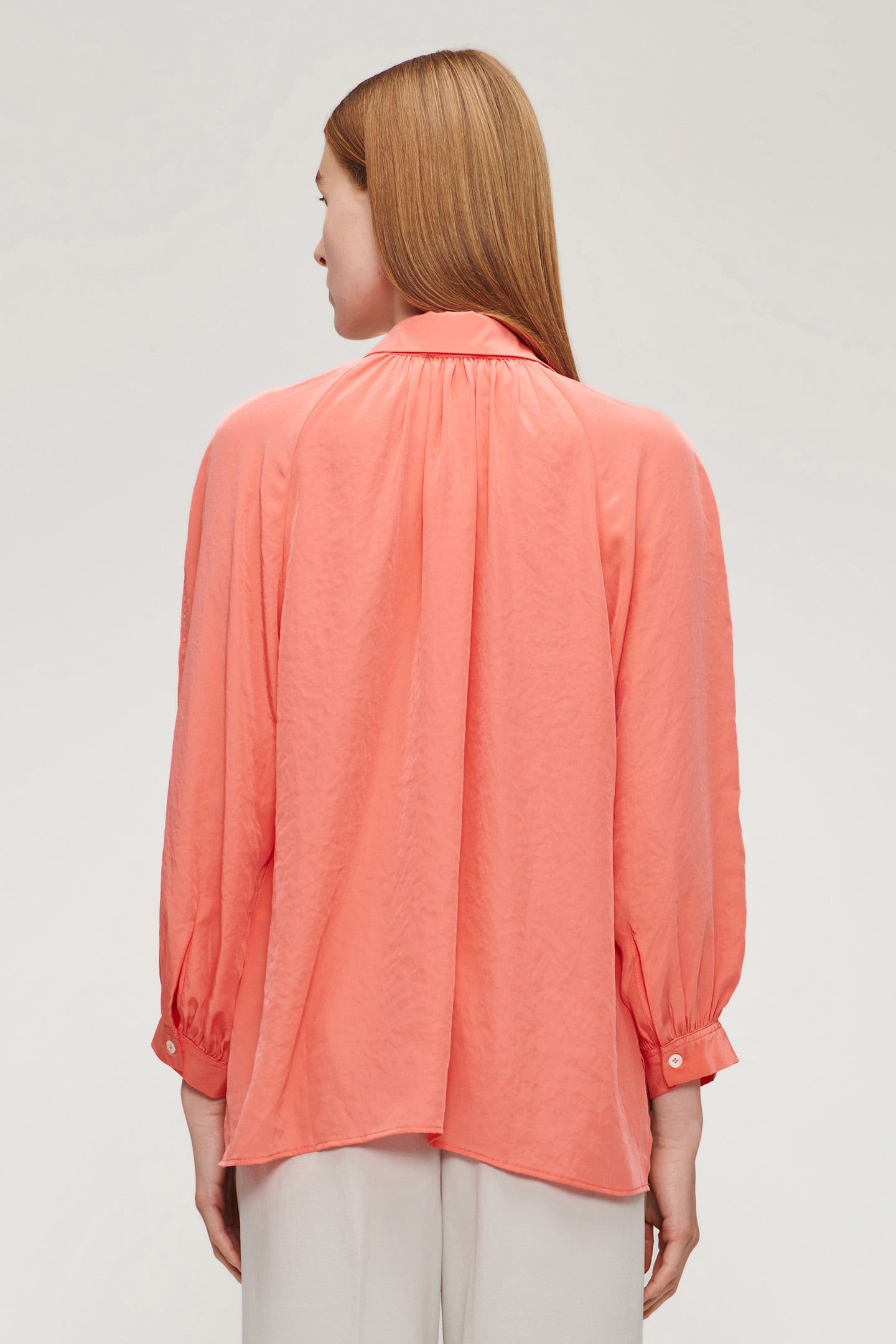 TECHNOSILK OVERSIZED BLOUSE RADIANT CORAL 2