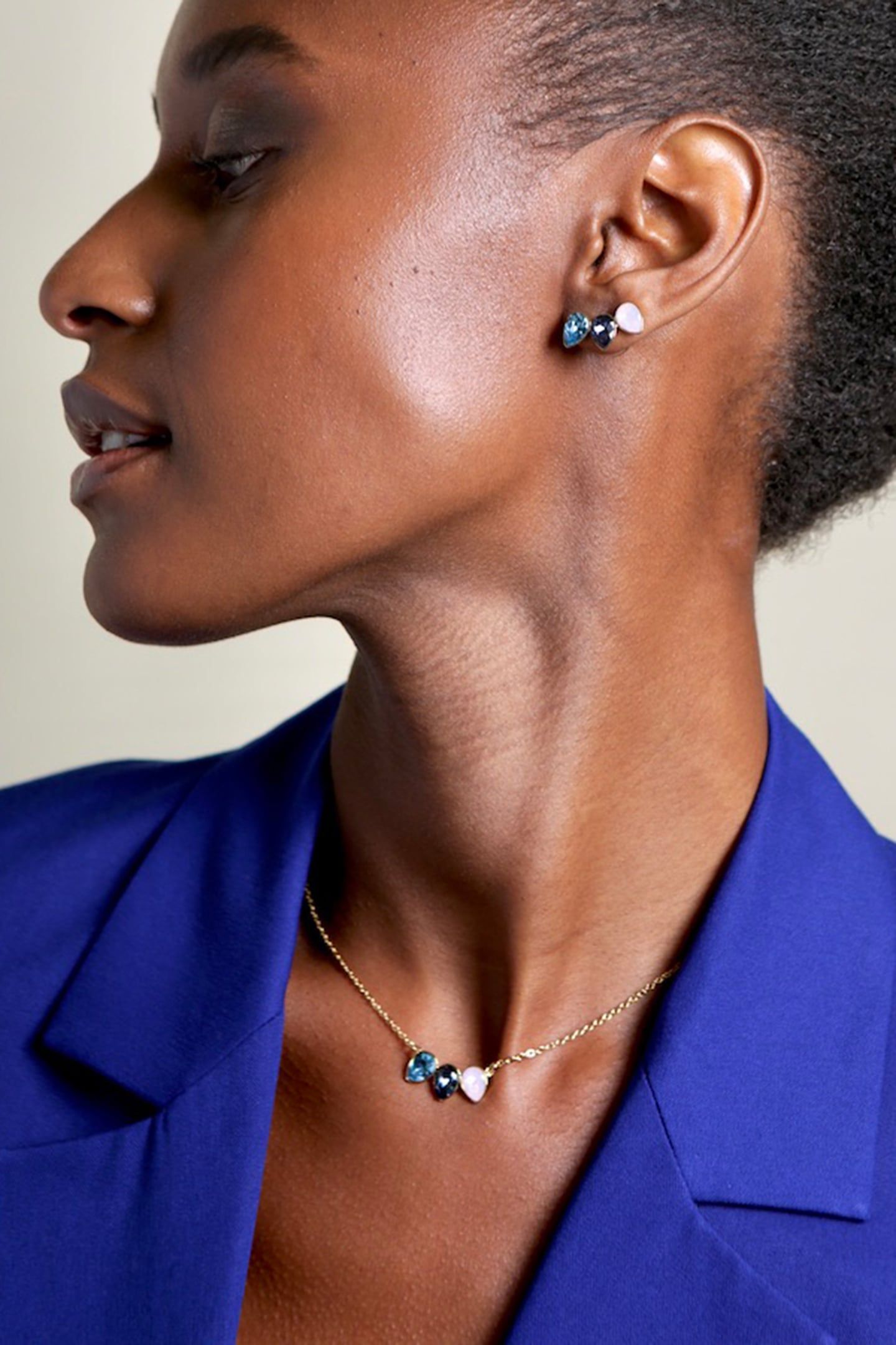 CLASSIC TRIPLE LEAF NECKLACE ROSEWATER OPAL 2