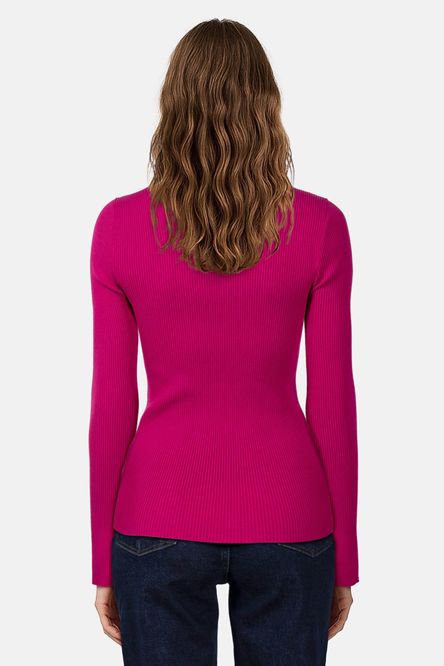 ARIEL SQUARE NECKLINE KNITTED TOP FUCHSIA 2
