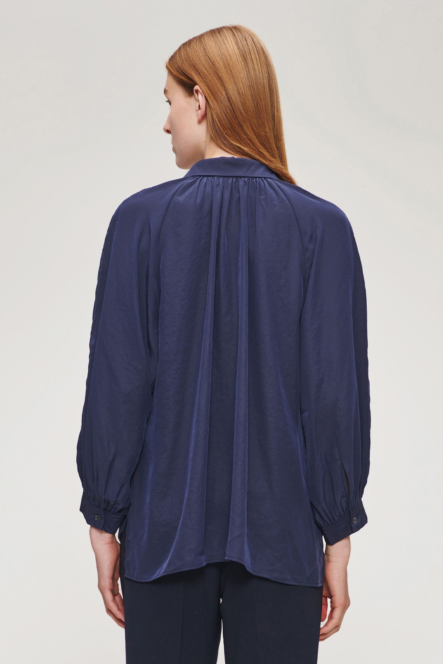 TECHNOSILK OVERSIZED BLOUSE INK BLUE 2