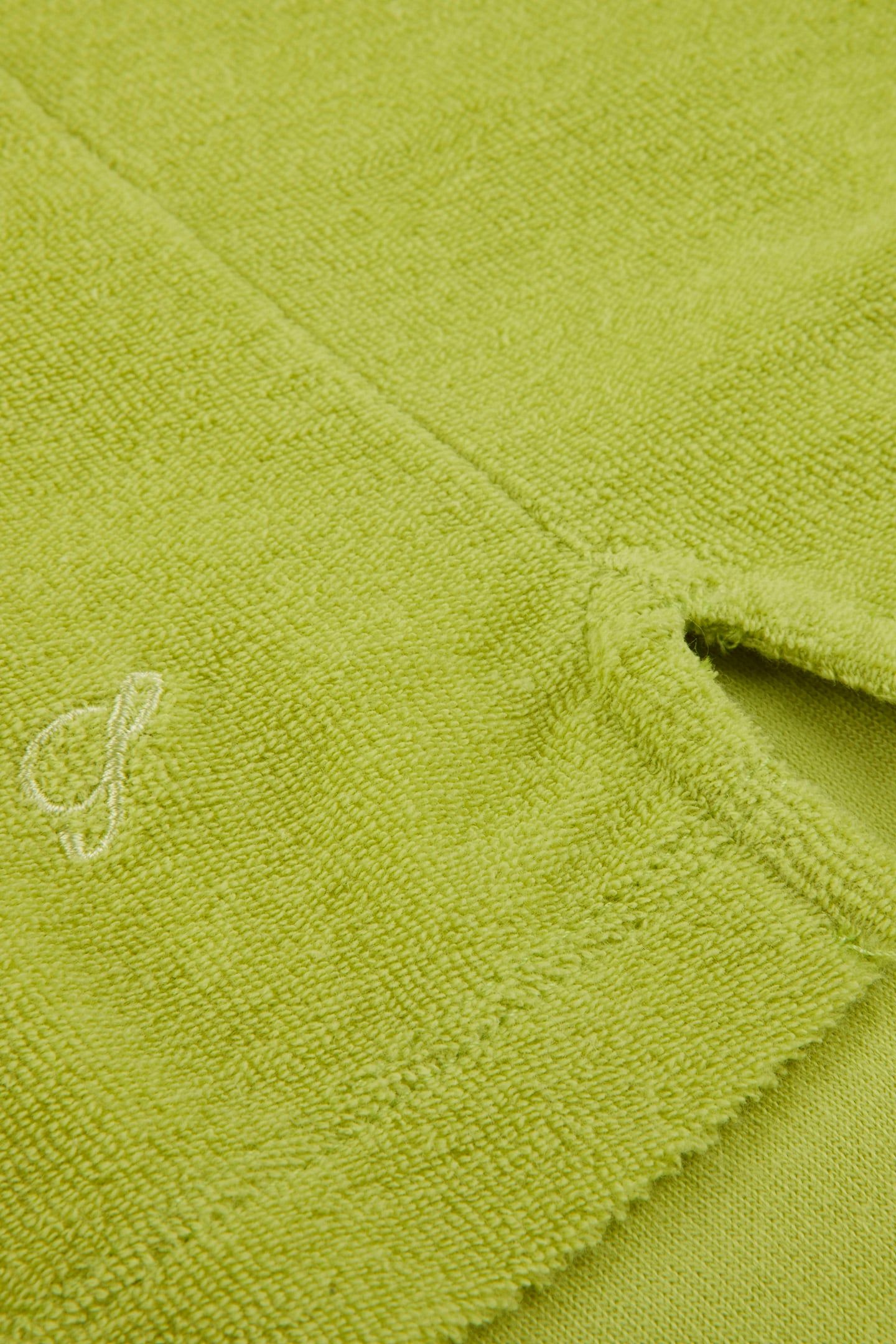 TERRY OPEN POLO SHIRT LIGHT GREEN 4