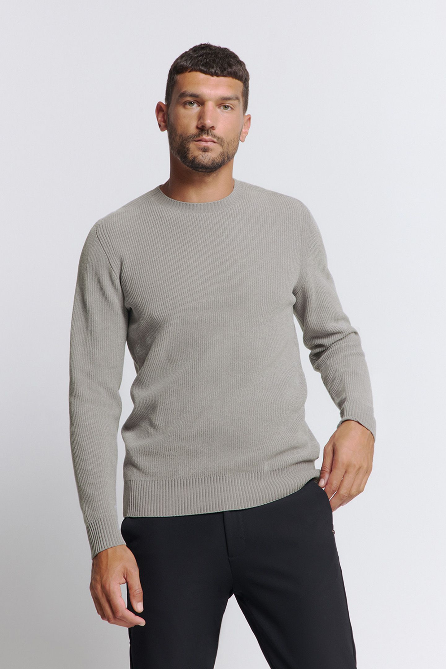 PULLOVER CREWNECK CHENILLE GREY 1