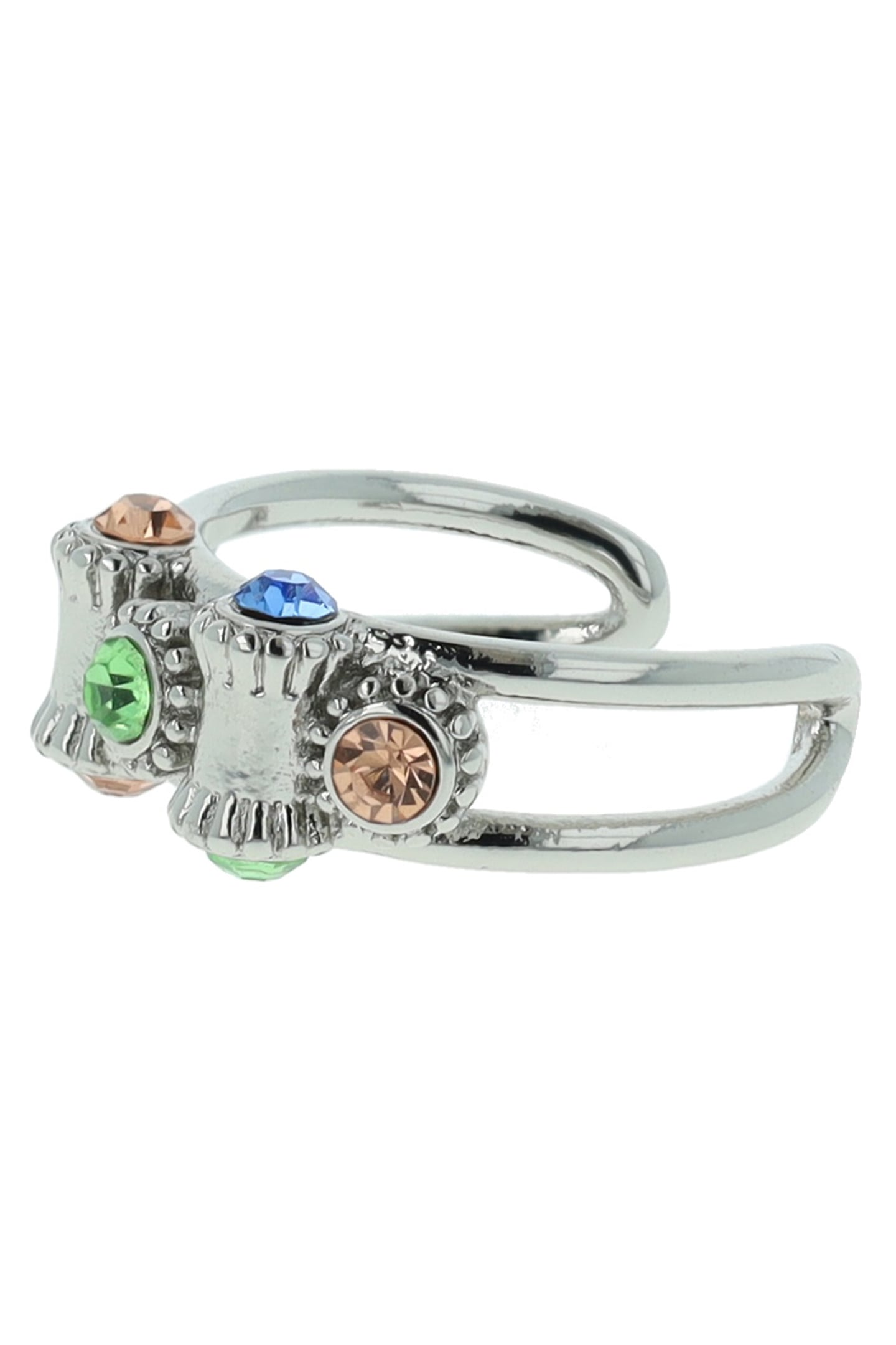 OTAZU VINTAGE BARREL RING MULTICOLOR - RHODIUM 4