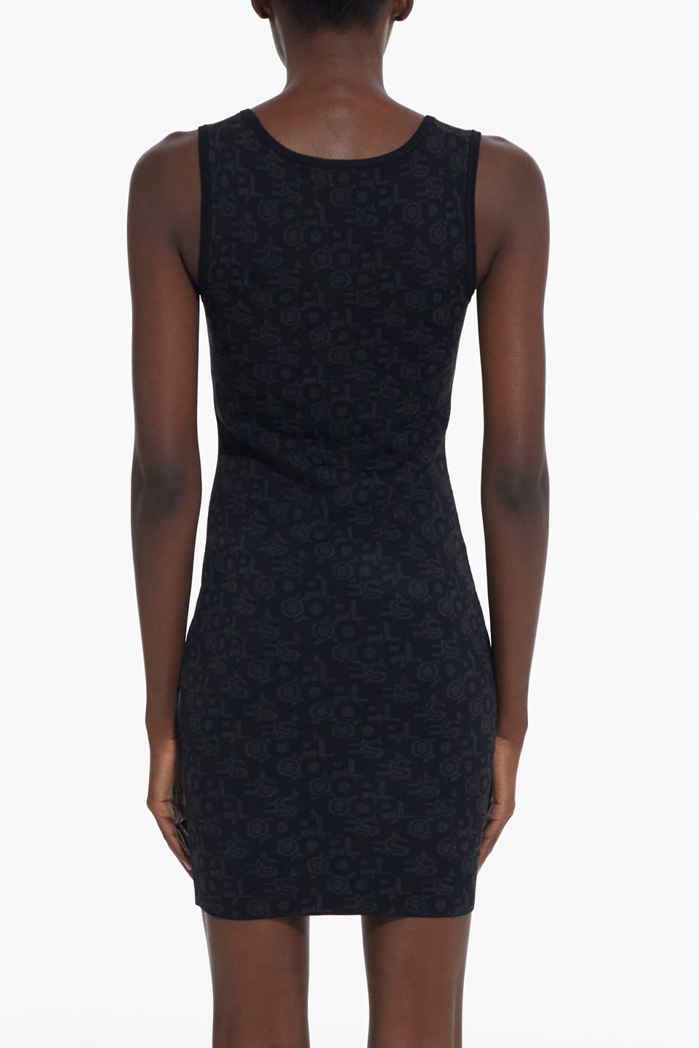 ROBE JACQUARD LOGO ALL OVER BLACK DARK GREY 2