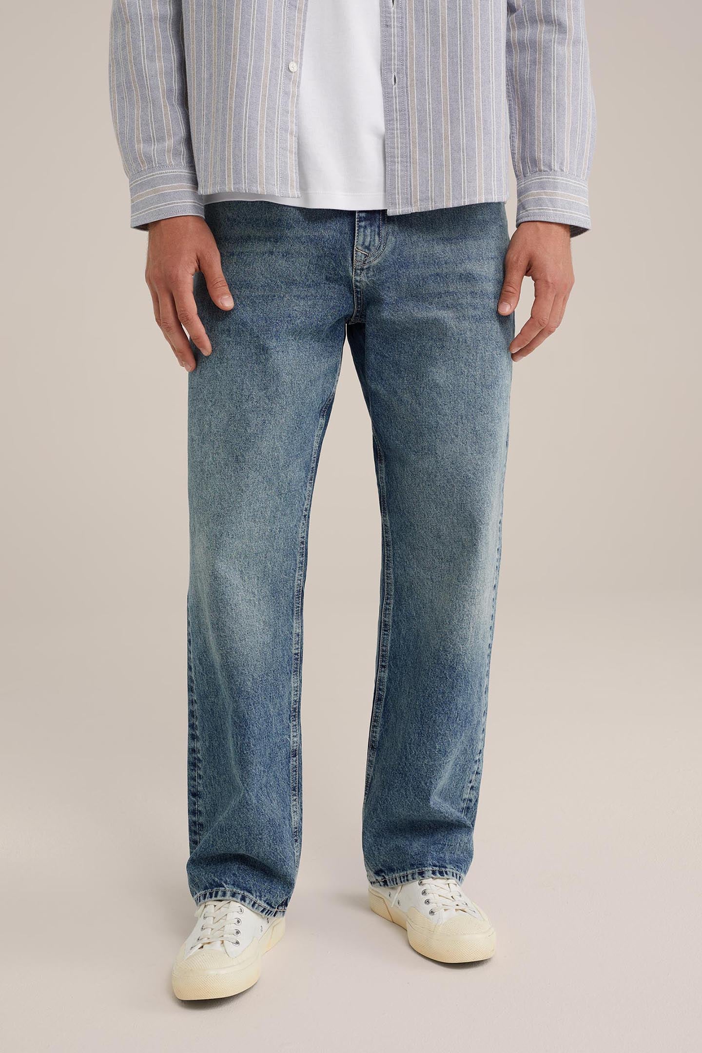 5-POCKET MID WAIST DARK BLUE 1