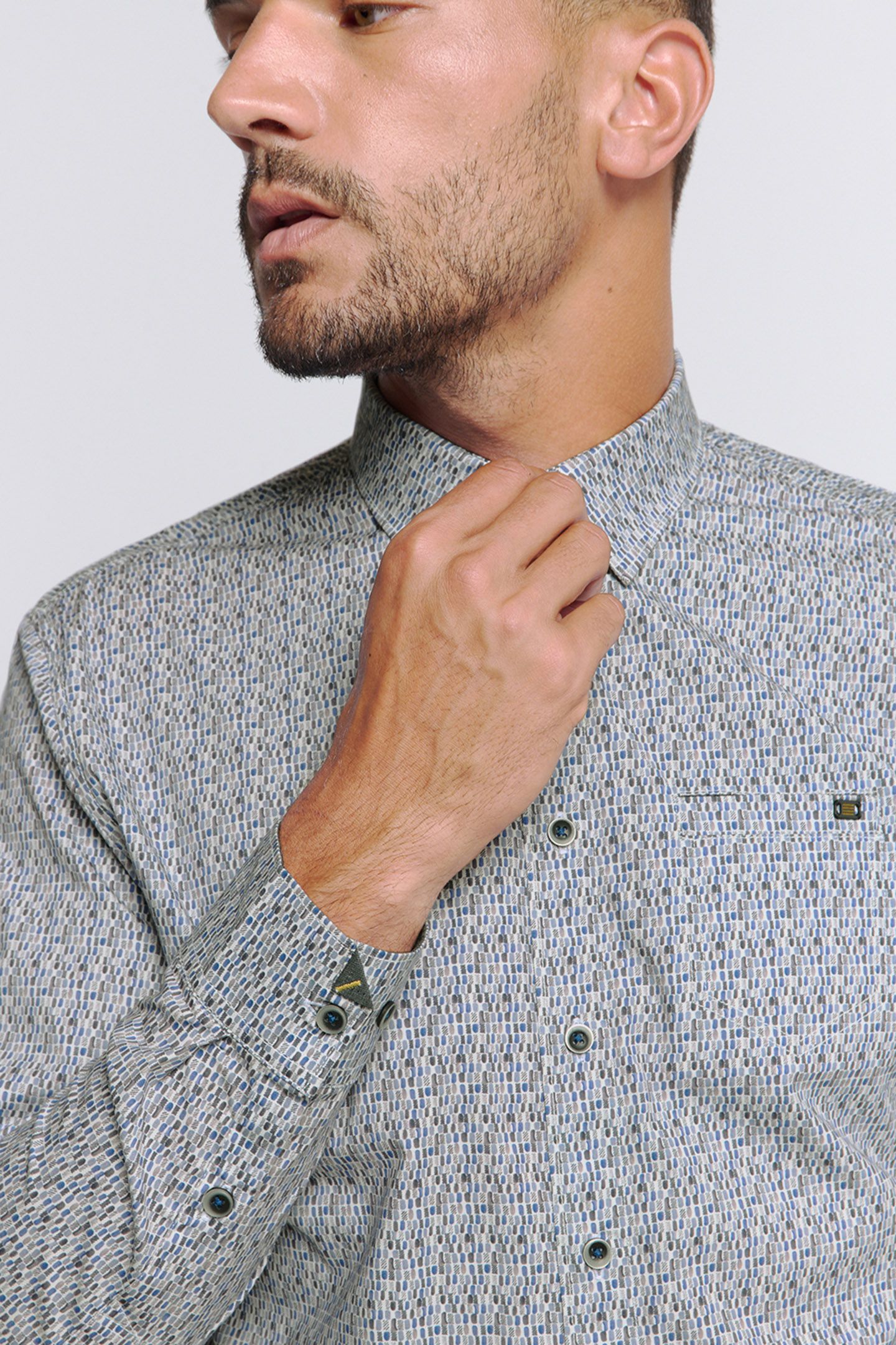 SHIRT STRETCH ALLOVER PRINTED OFFWHITE 6