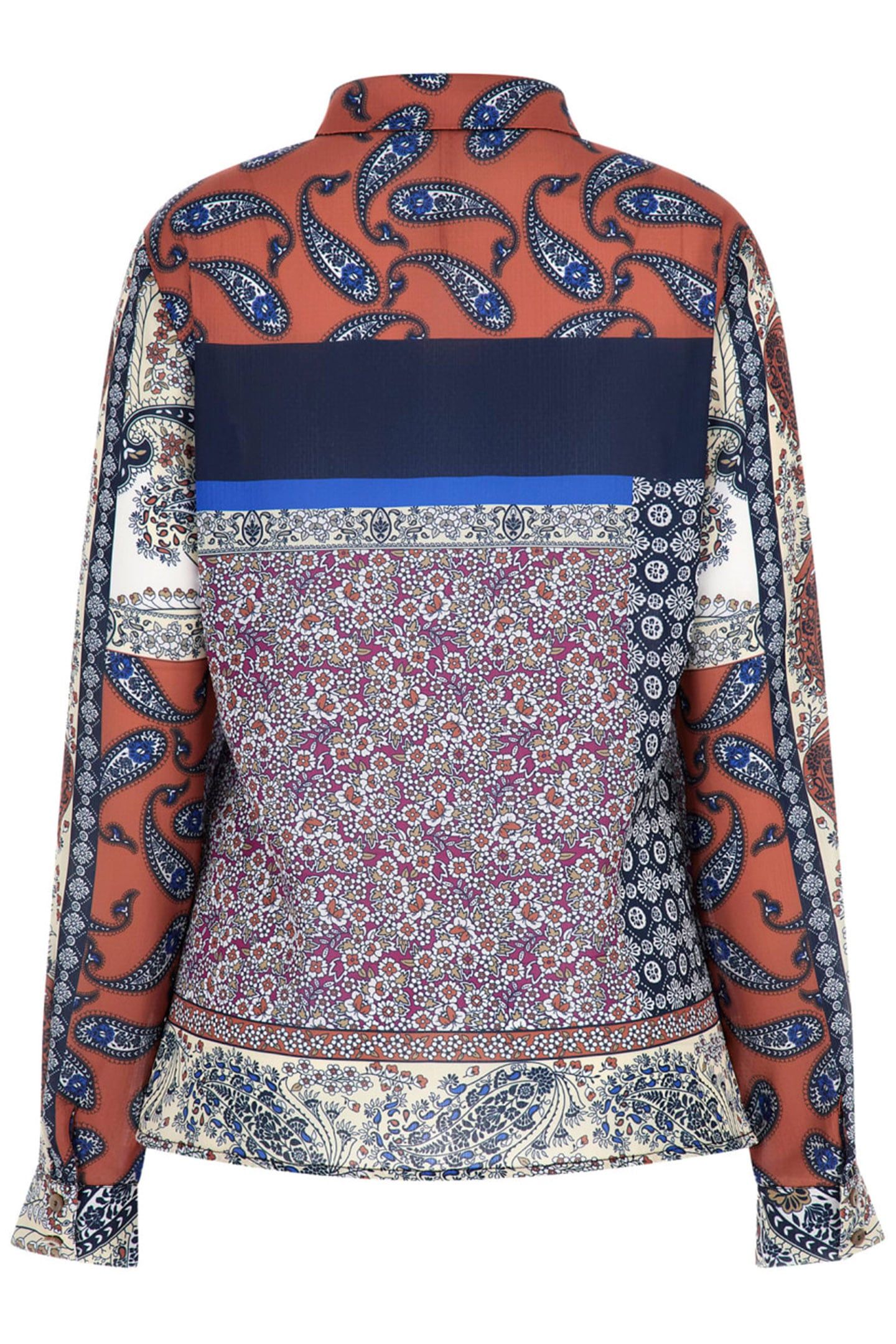 GUESS ECO LS GEORGIE PLACED PR PATCHWORK PAISLEY BR 1
