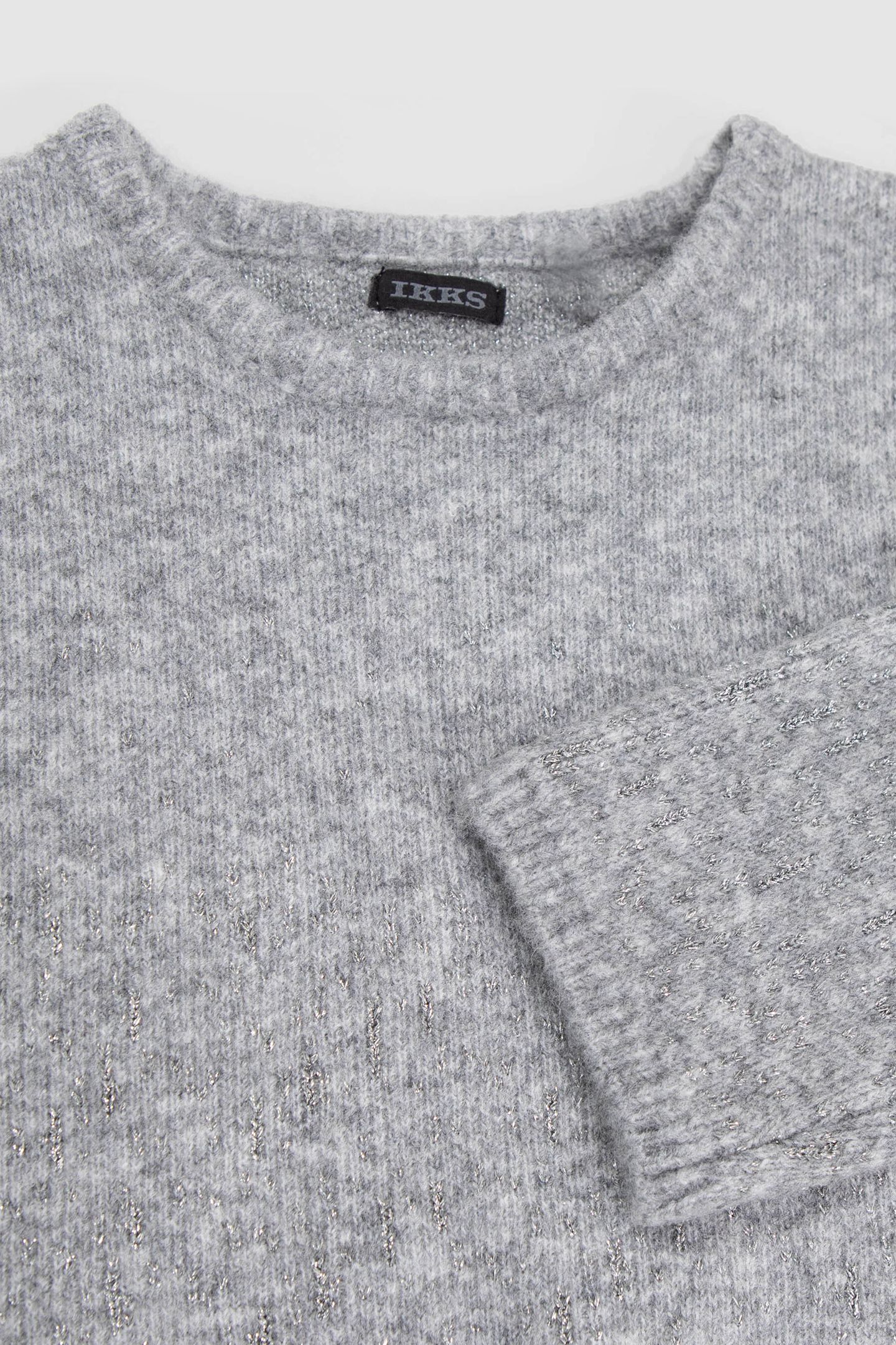 GIRL'S GREY JACQUARD LUREX SWEATER DRESS 5