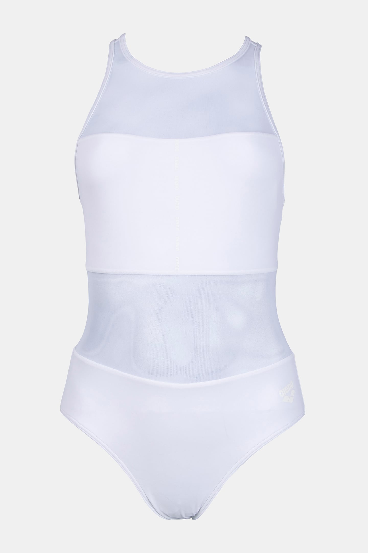 WOMEN'S ARENA MESH SWIMSUIT VENT BACK GR WHITE 4