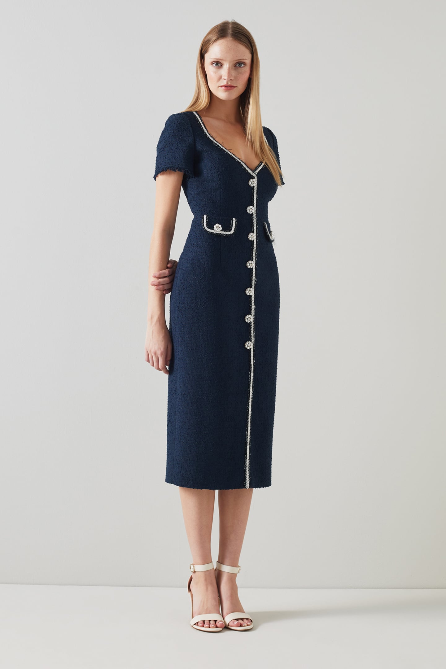 DR ANGIE-SWEETHEART NECK NAVY 1