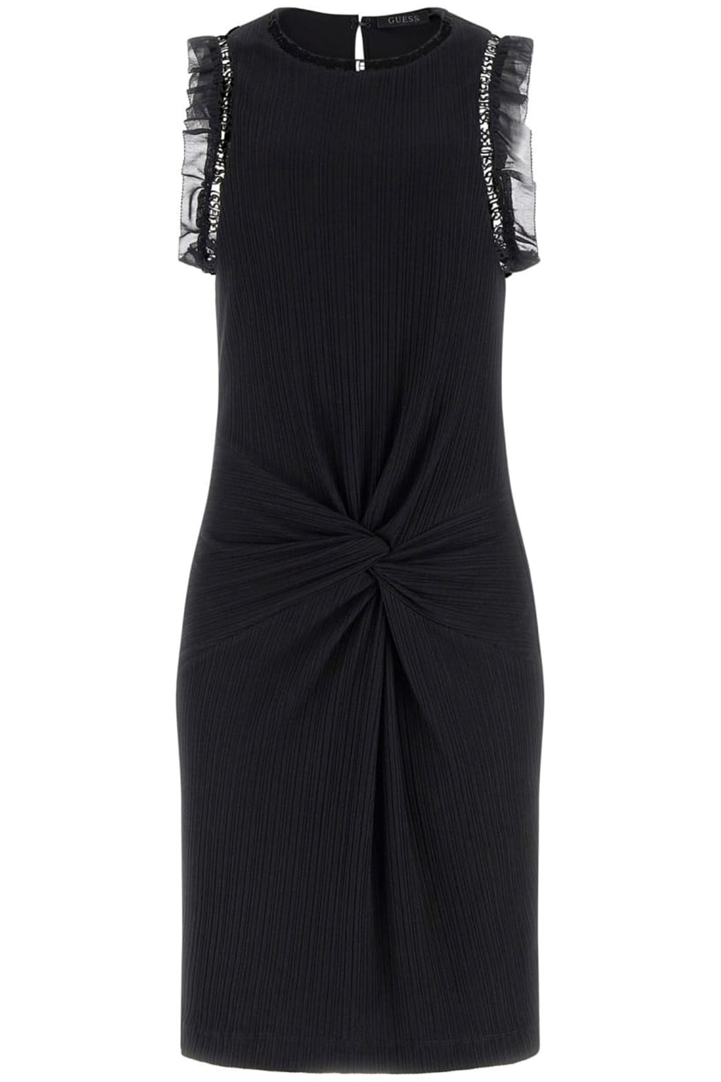 GUESS ECO OLGA FRILL DRESS JET BLACK A996 1