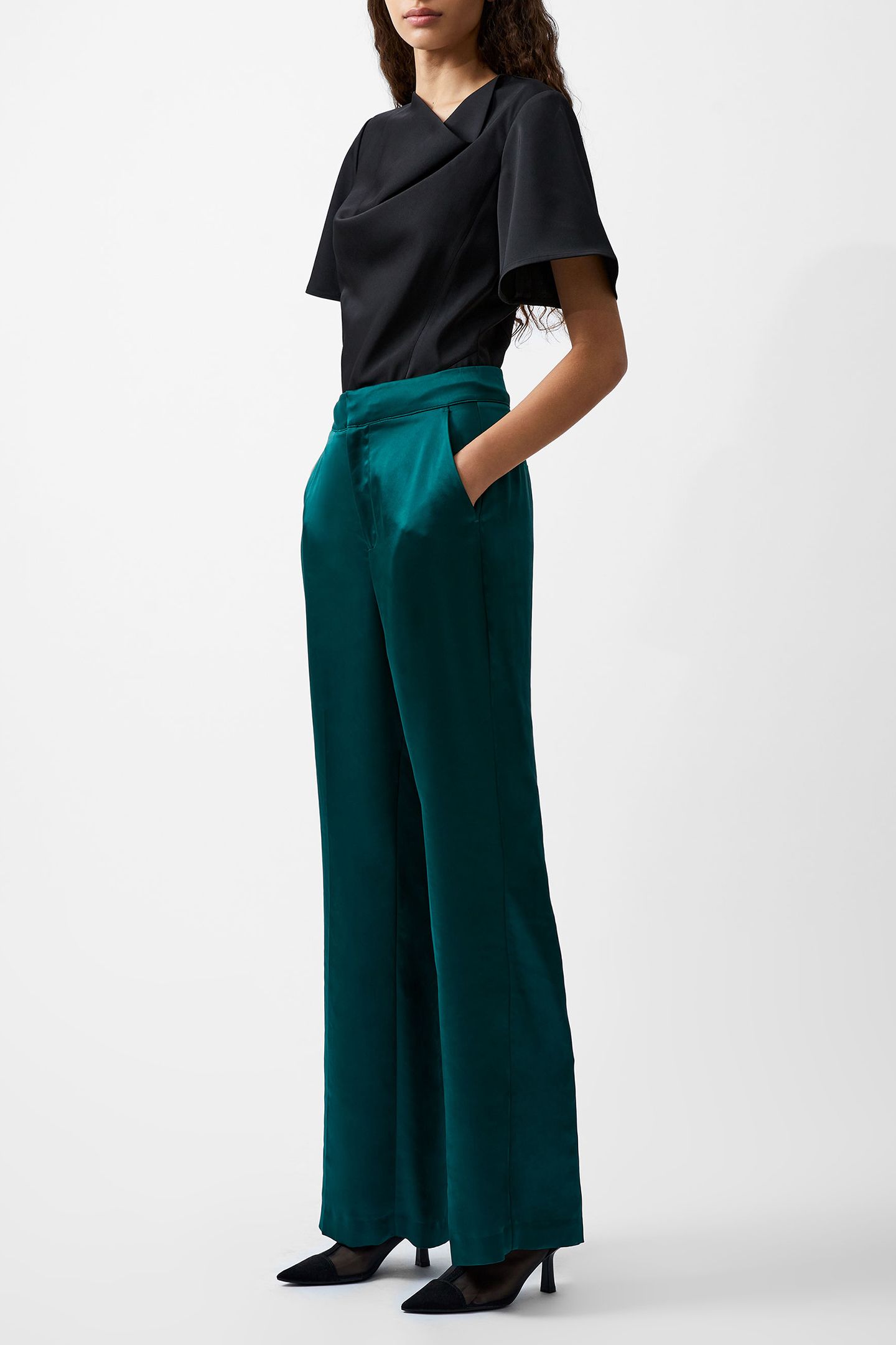 CAREY SATIN TROUSER FOREST 3