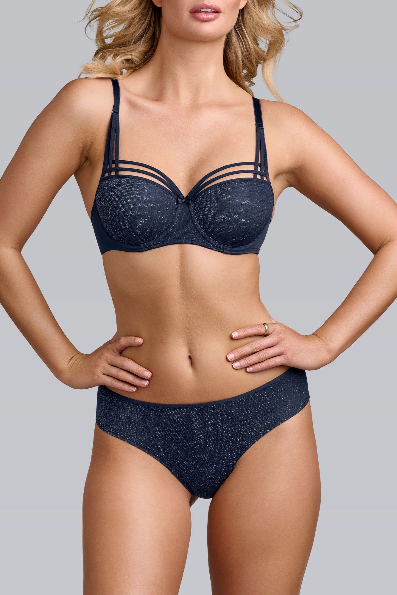 DAME DE PARIS SPARKLING DARK BLUE BRAZILIAN BRIEFS 1