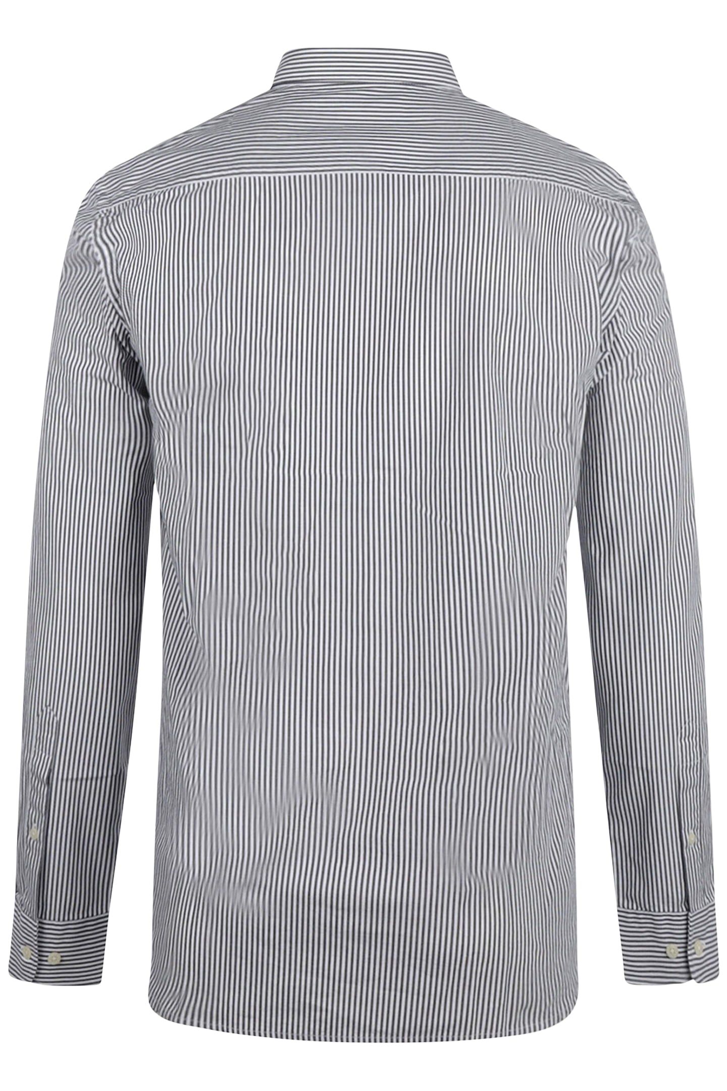 POPLIN STRIPE PEACHED SHIRT NAVY 2