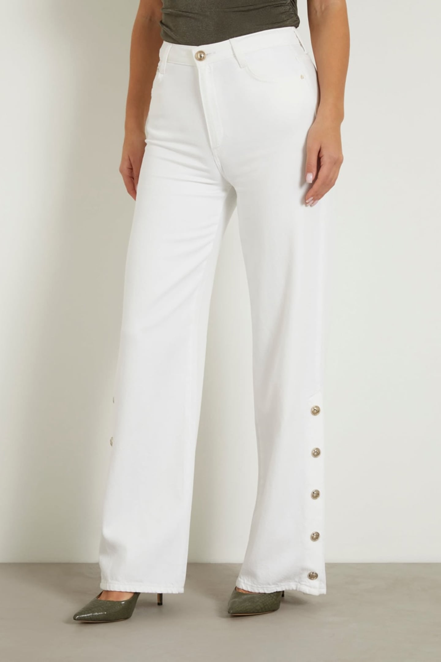 GUESS ECO PAZ WIDE LEG PURE WHITE 5