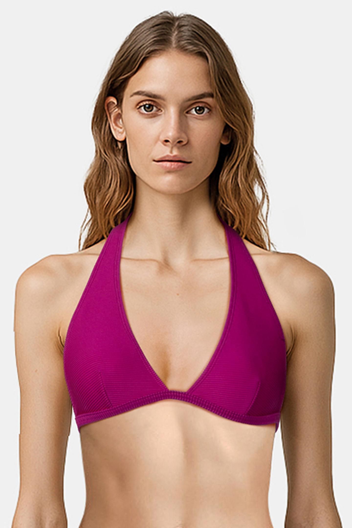 OTTOMAN SWIM HALTER NECK TOP PURPLE 1