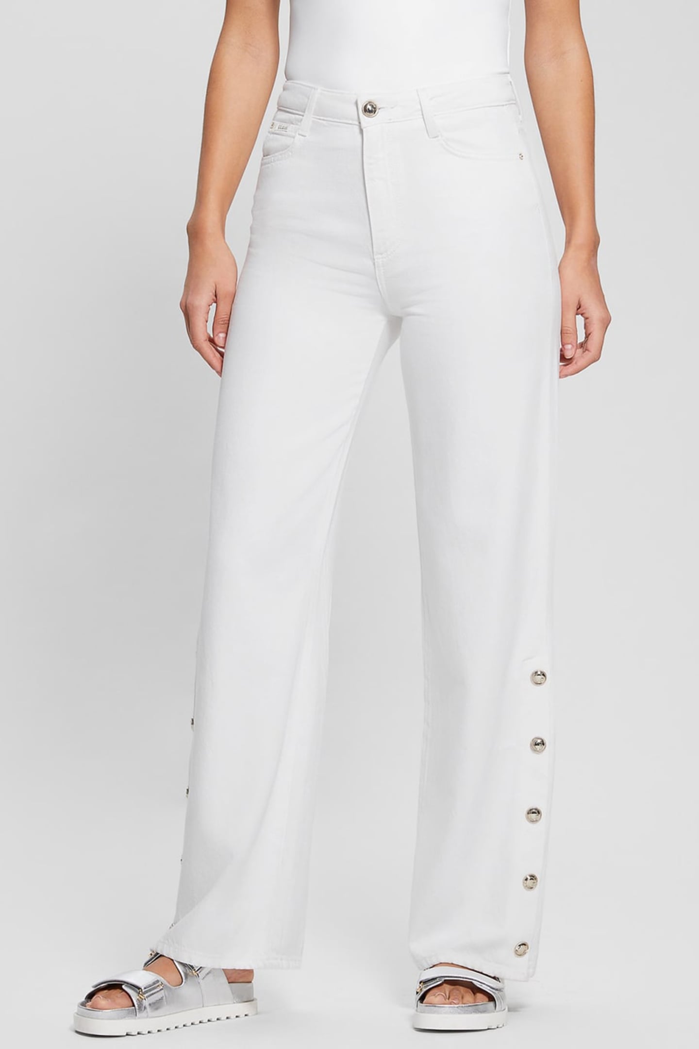 GUESS ECO PAZ WIDE LEG PURE WHITE 1