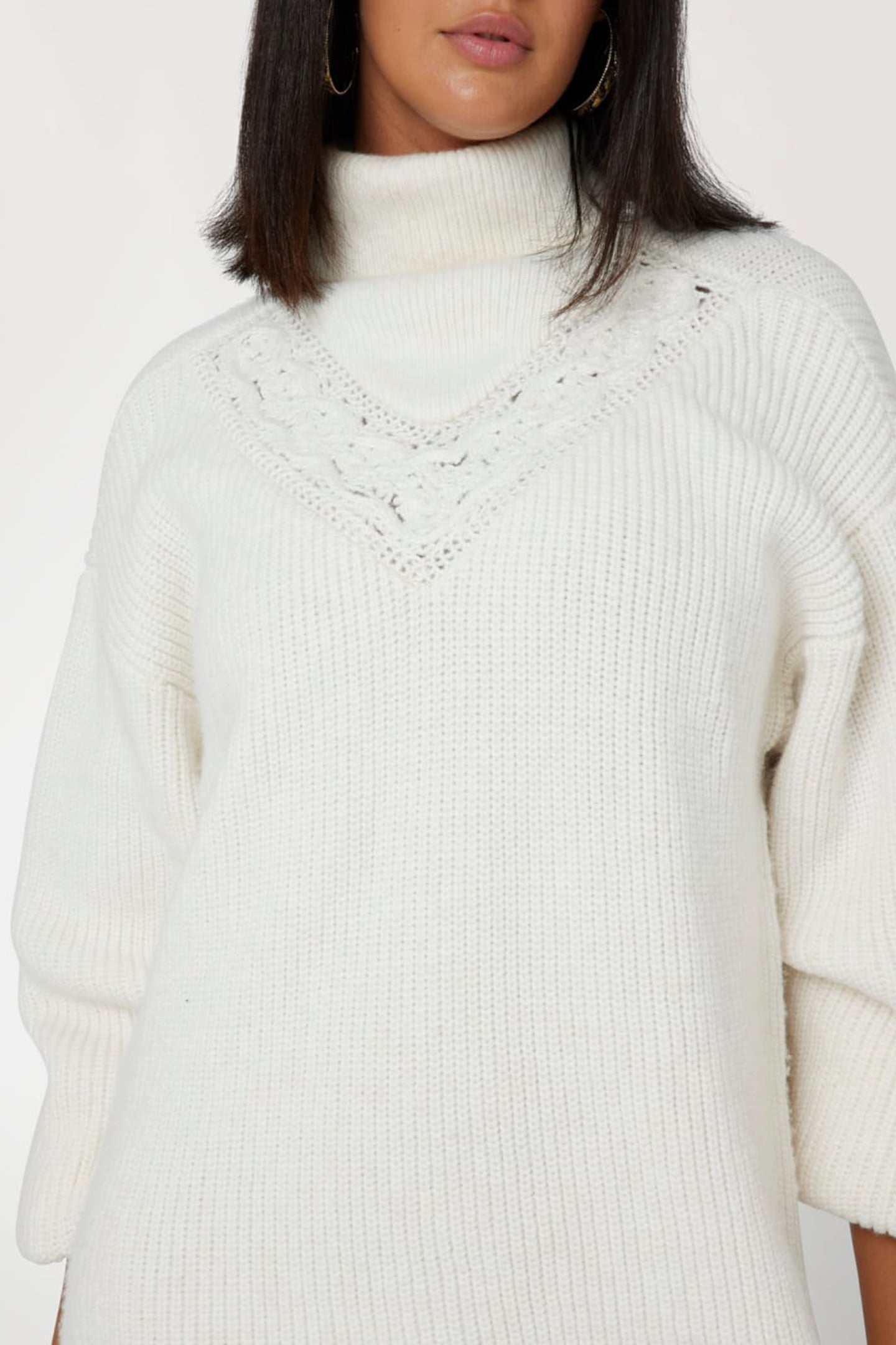 GUESS ECO LS TURTLENECK KATIE DOVE WHITE 9