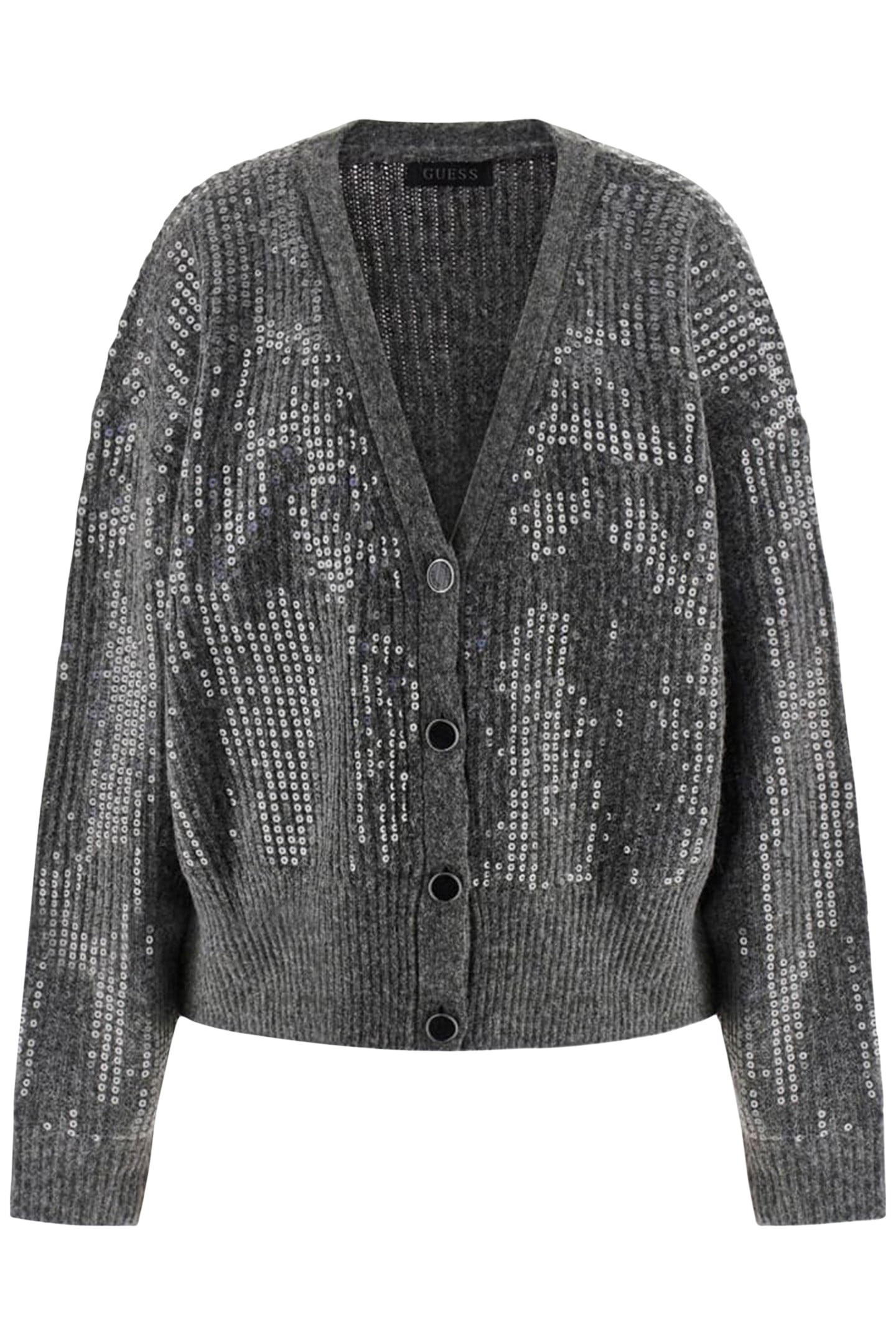 GUESS ECO RILEY LS VN SEQUINS DARK GREY HEATHER 4