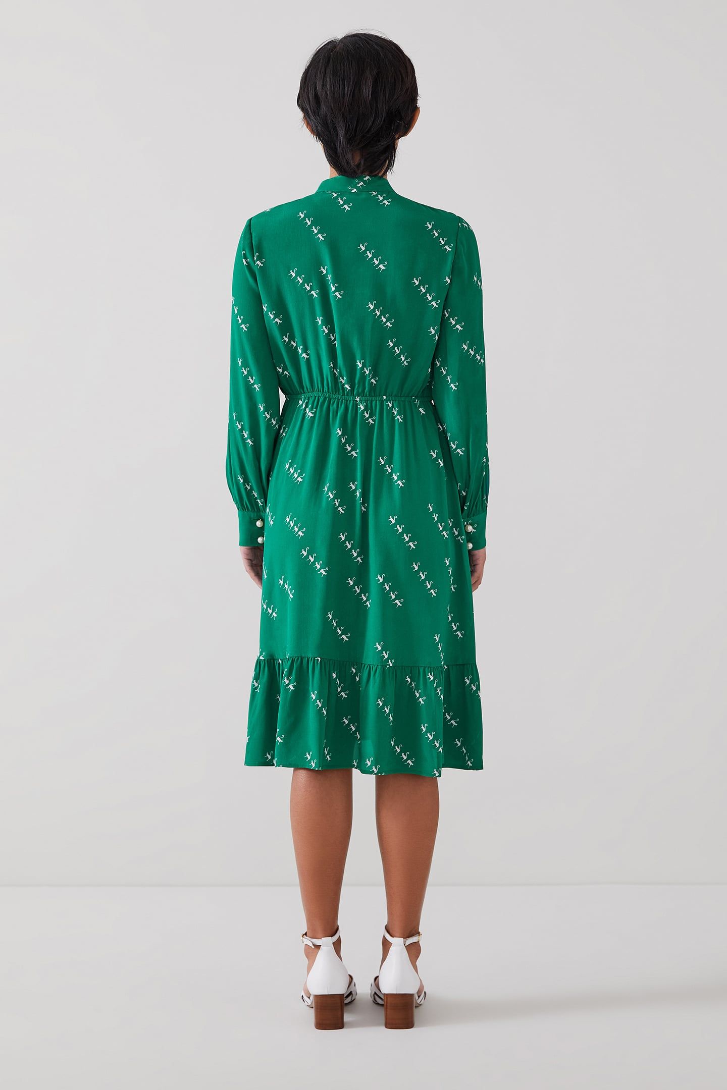 DR BRIDGET PETITE DRESS GREEN/CREAM 3