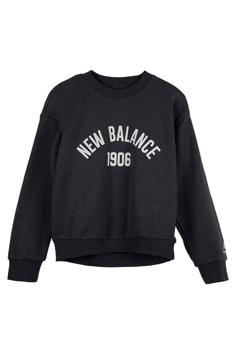 UNISEX ESSENTIALS VARSITY FLEECE CREW BLACK TOP 1