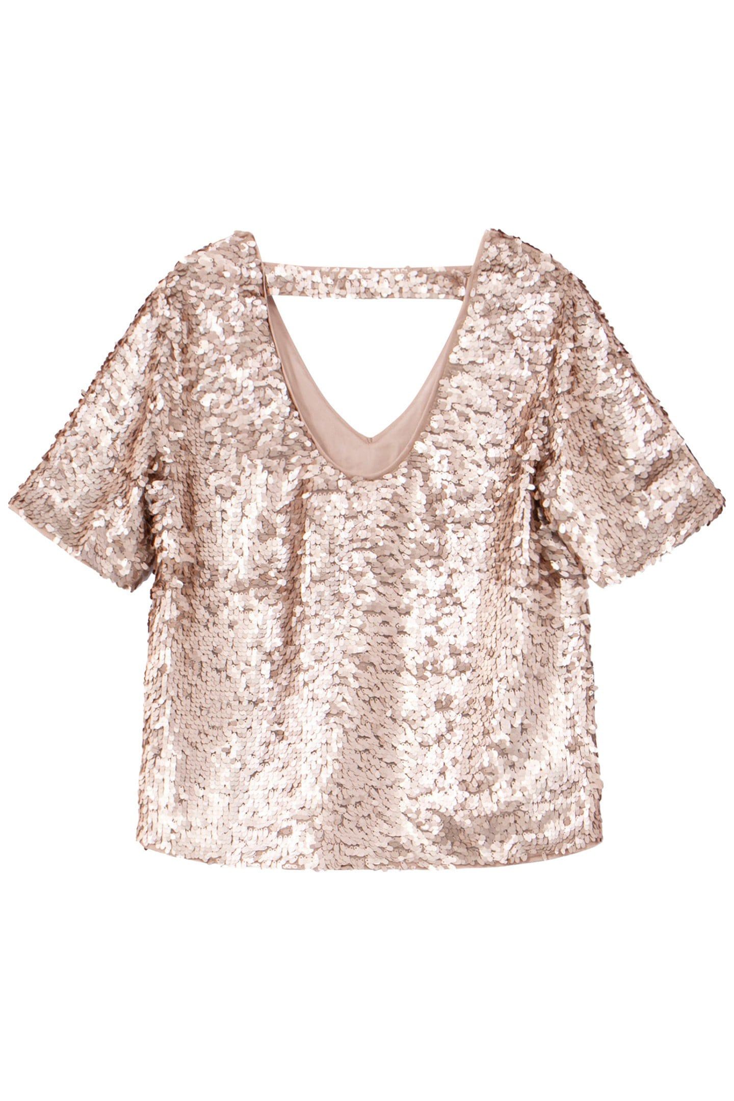 CHANA - MAXI SEQUIN EMBROIDERED PLATINUM TOP 1
