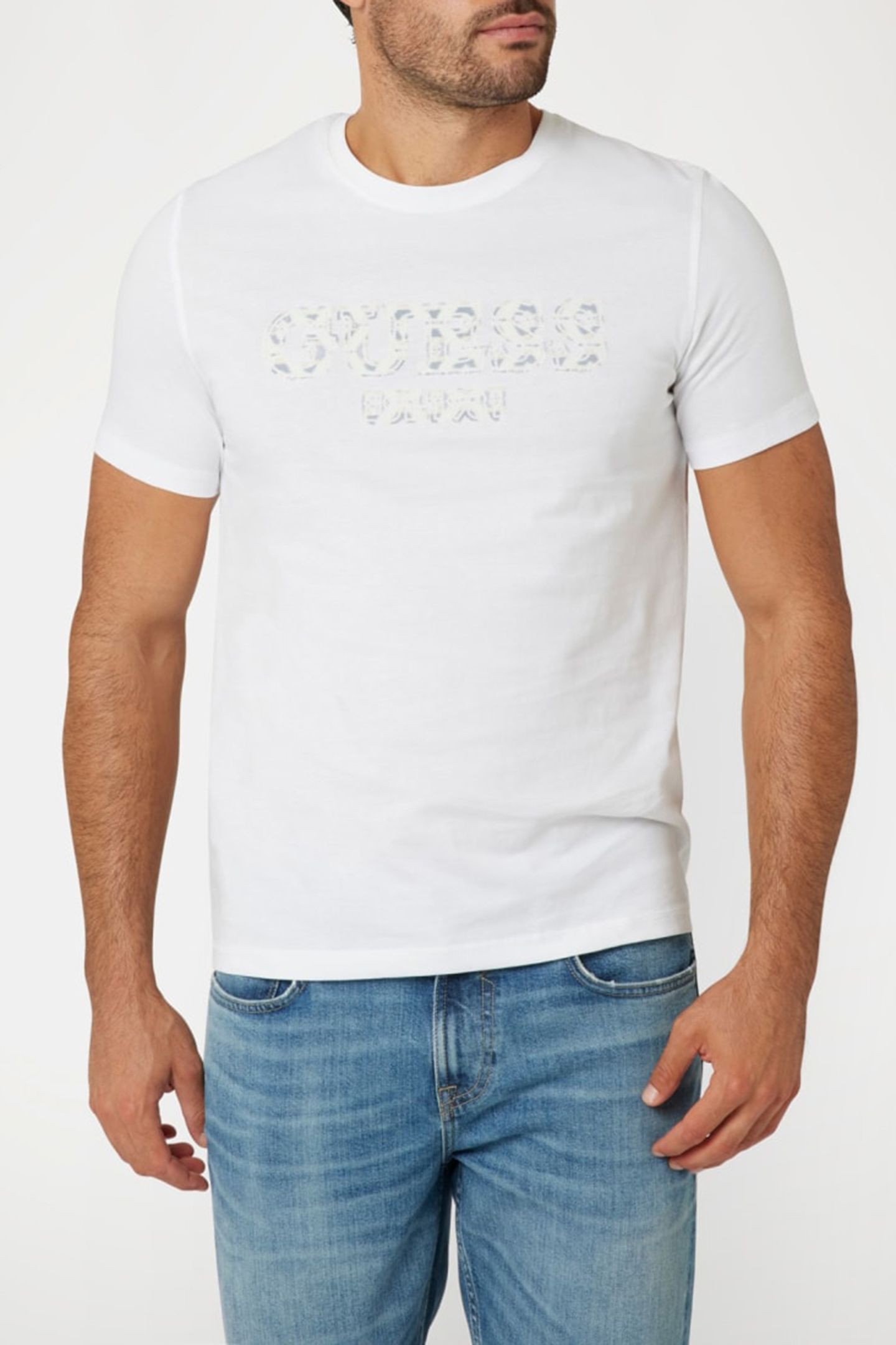 GUESS ECO SS CN GUESS BOX LOGO PURE WHITE 1