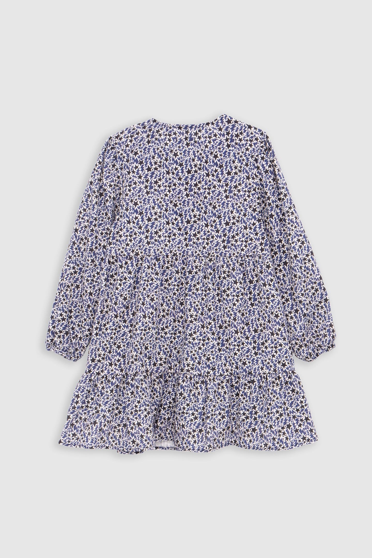 GIRL’S ECRU ORGANIC COTTON LIGHTNING-STARS PRINT DRESS 2
