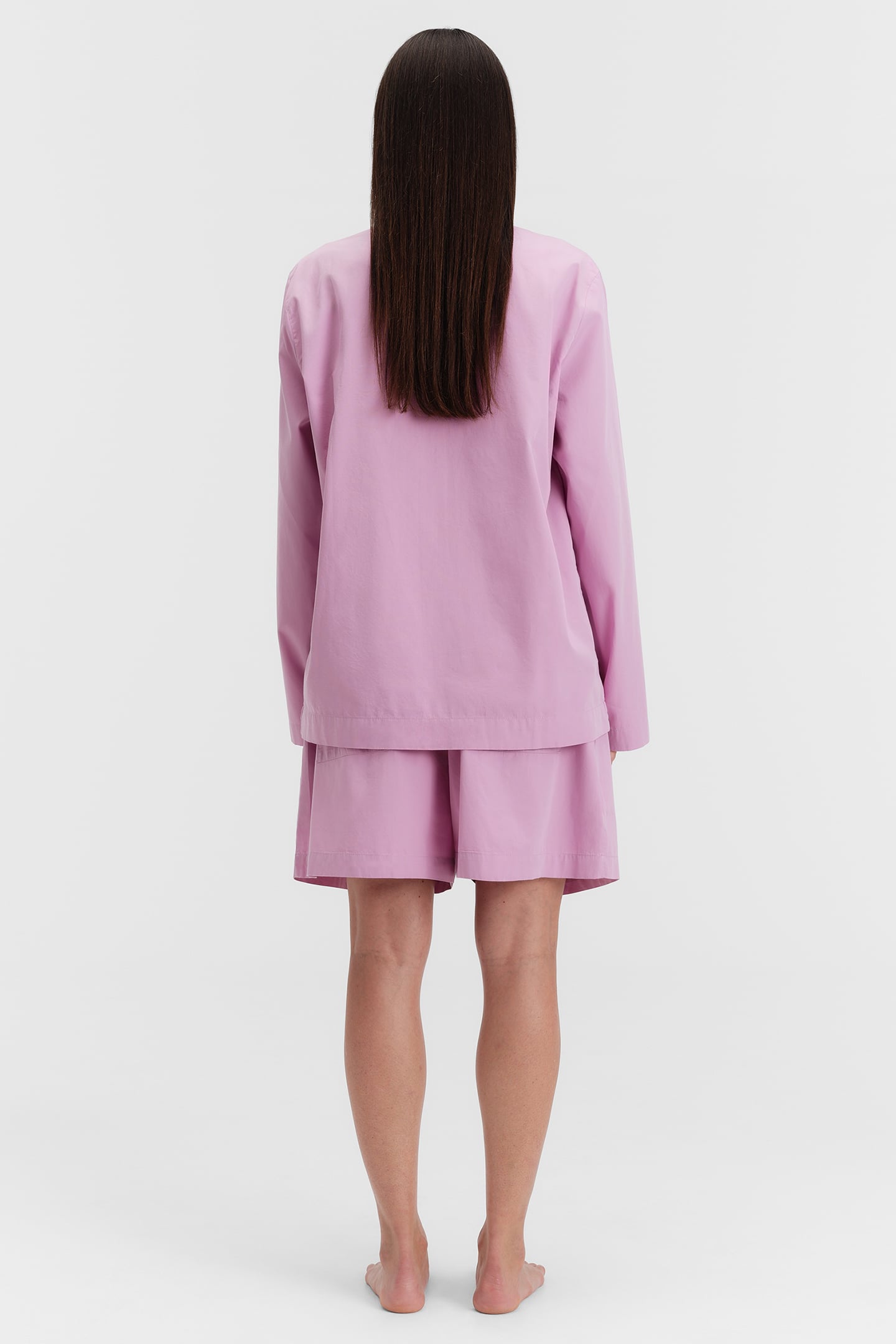 UNISEX POPLIN PYJAMAS SHORTS PURPLE PINK 3