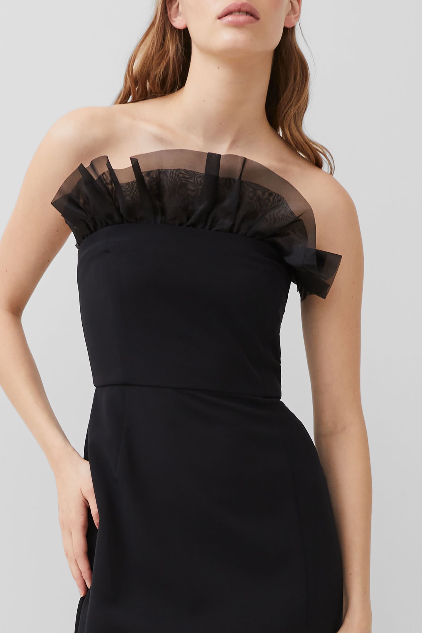 ECHO ORGANZA MIX FRILL MIDI DR BLACKOUT 3