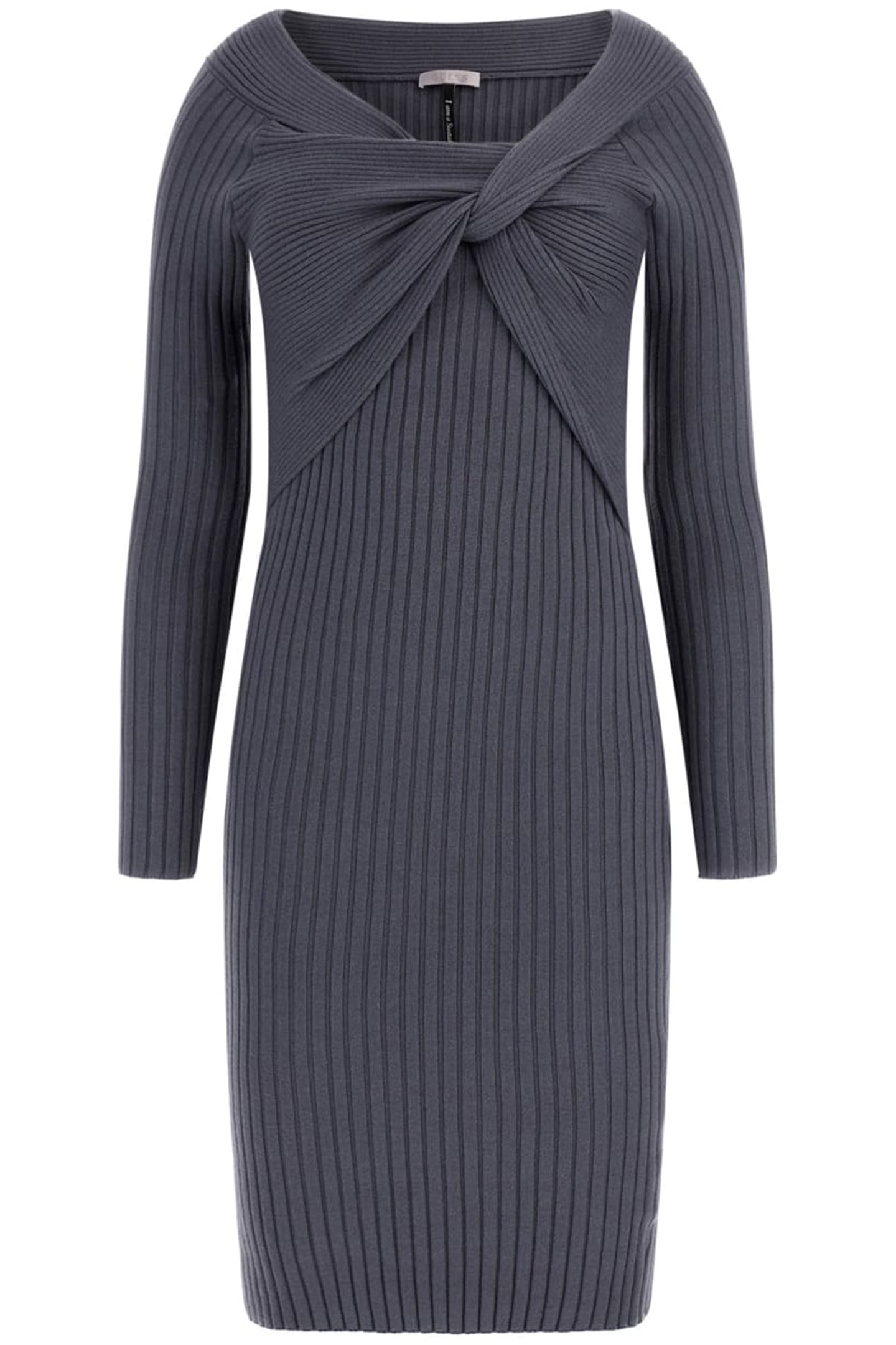 GUESS ECO MILANA LS WRAP DRESS BULLET GREY 2