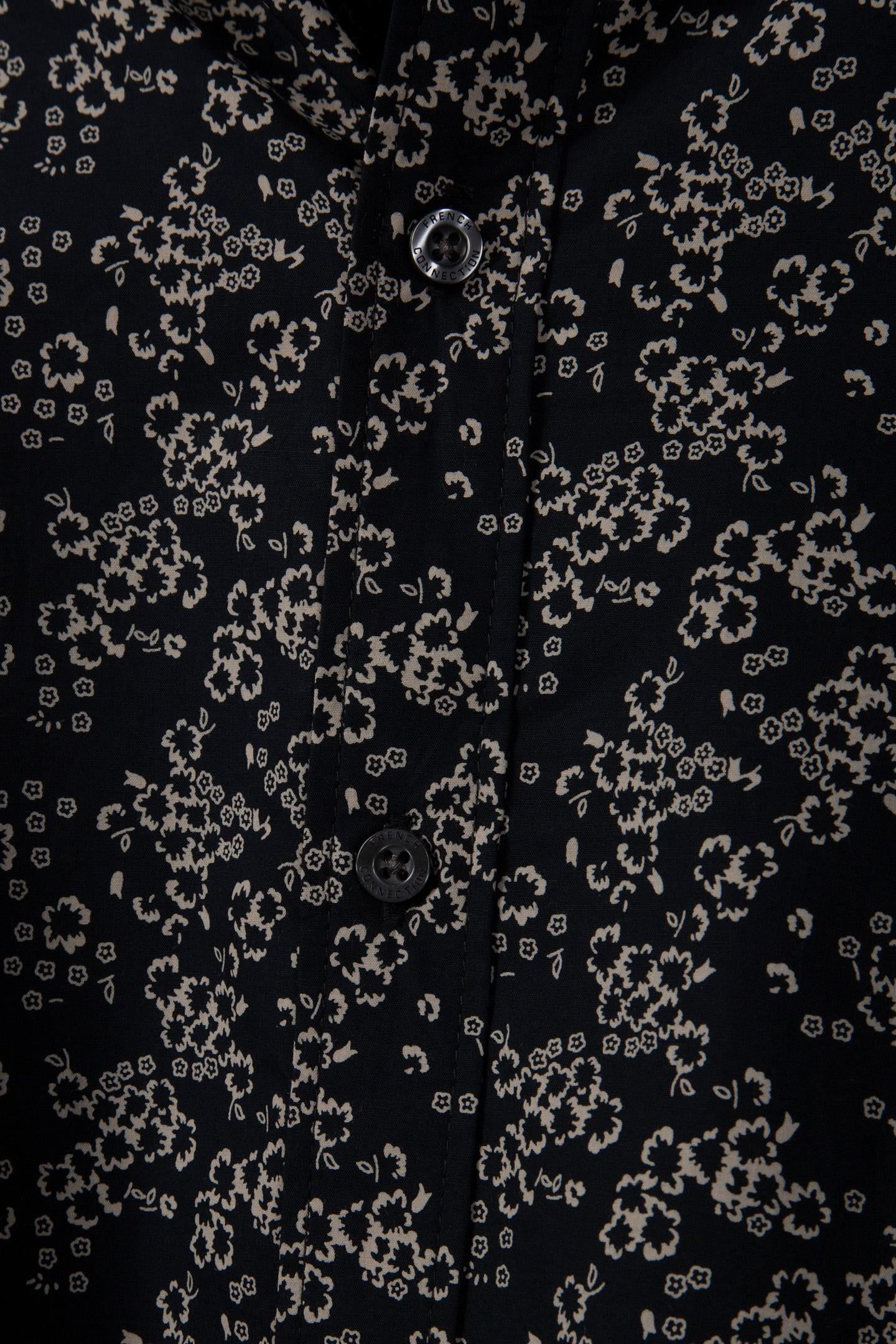FLORAL CUT LONG SLEEVE SHIRT BLACK/STONE 6