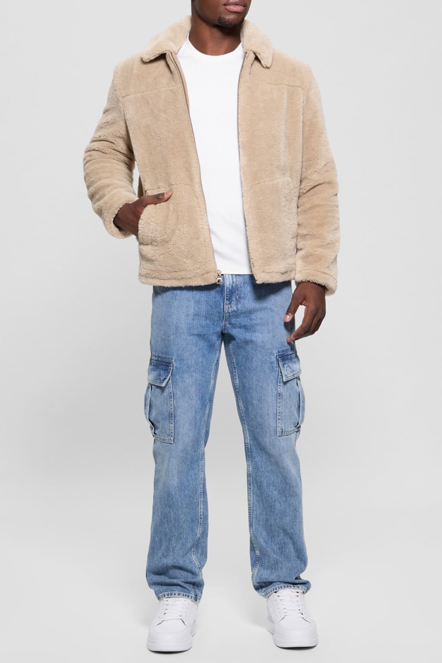 GUESS ECO TEDDY JACKET DESERT MUD 6