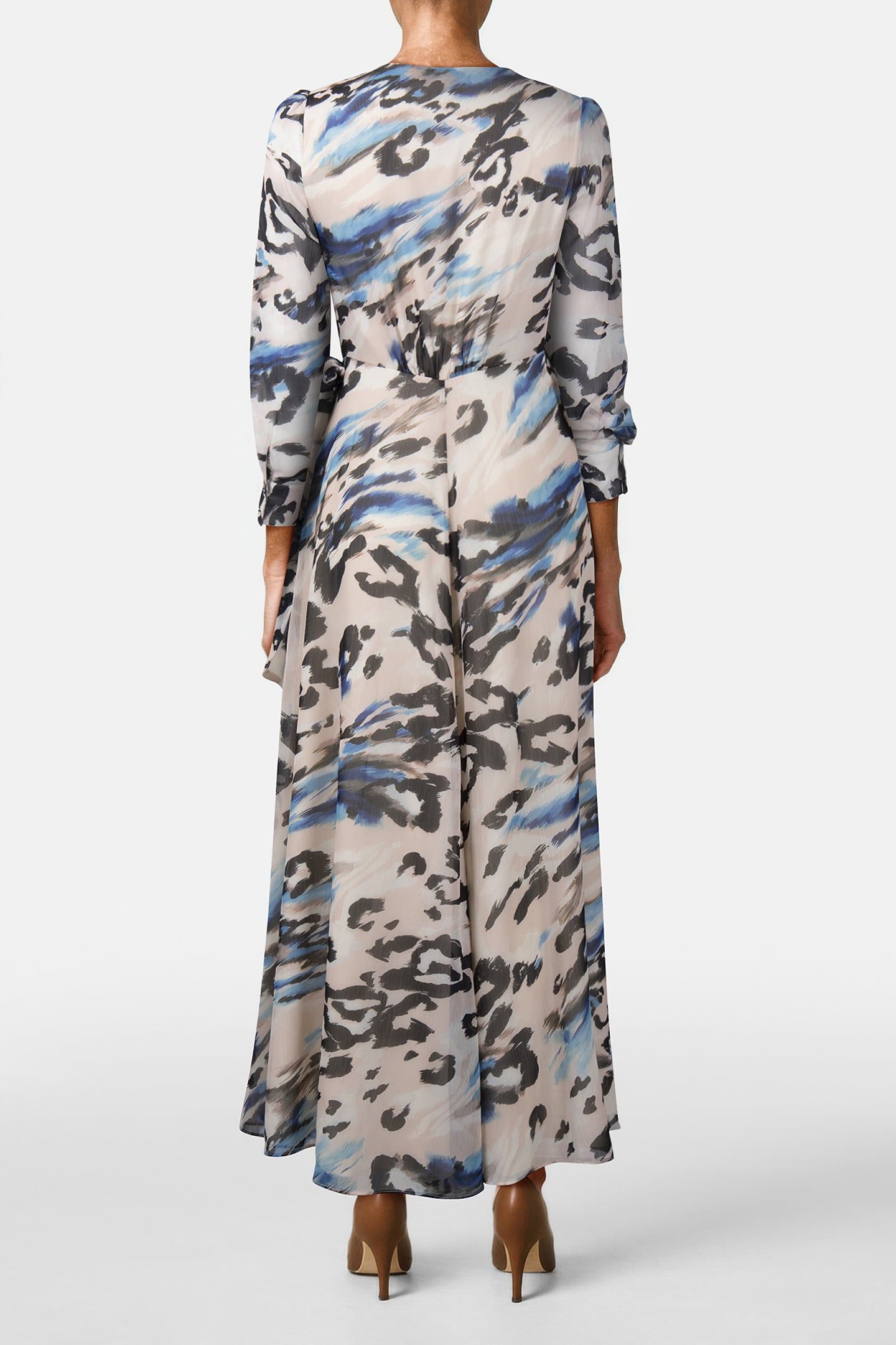 GUESS ECO LS LAILA MAXI DRESS ABSTRACT ANIMALIER P 2