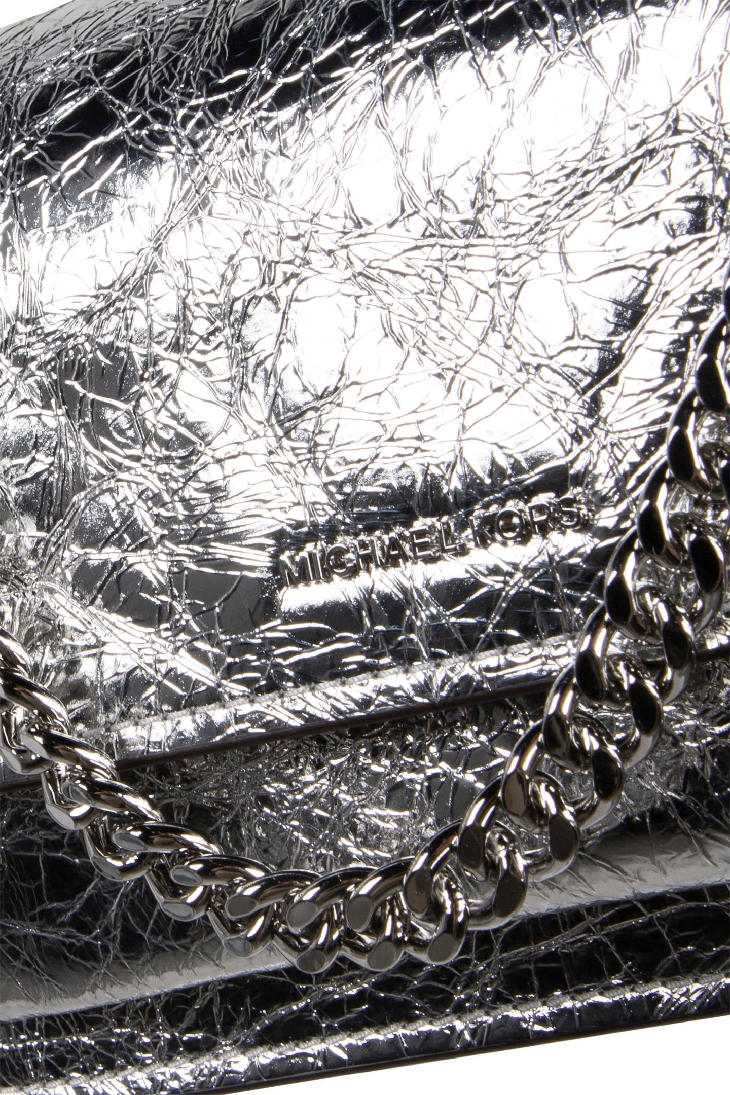 LEATHER SHOULDER BAG IN SILVER 5