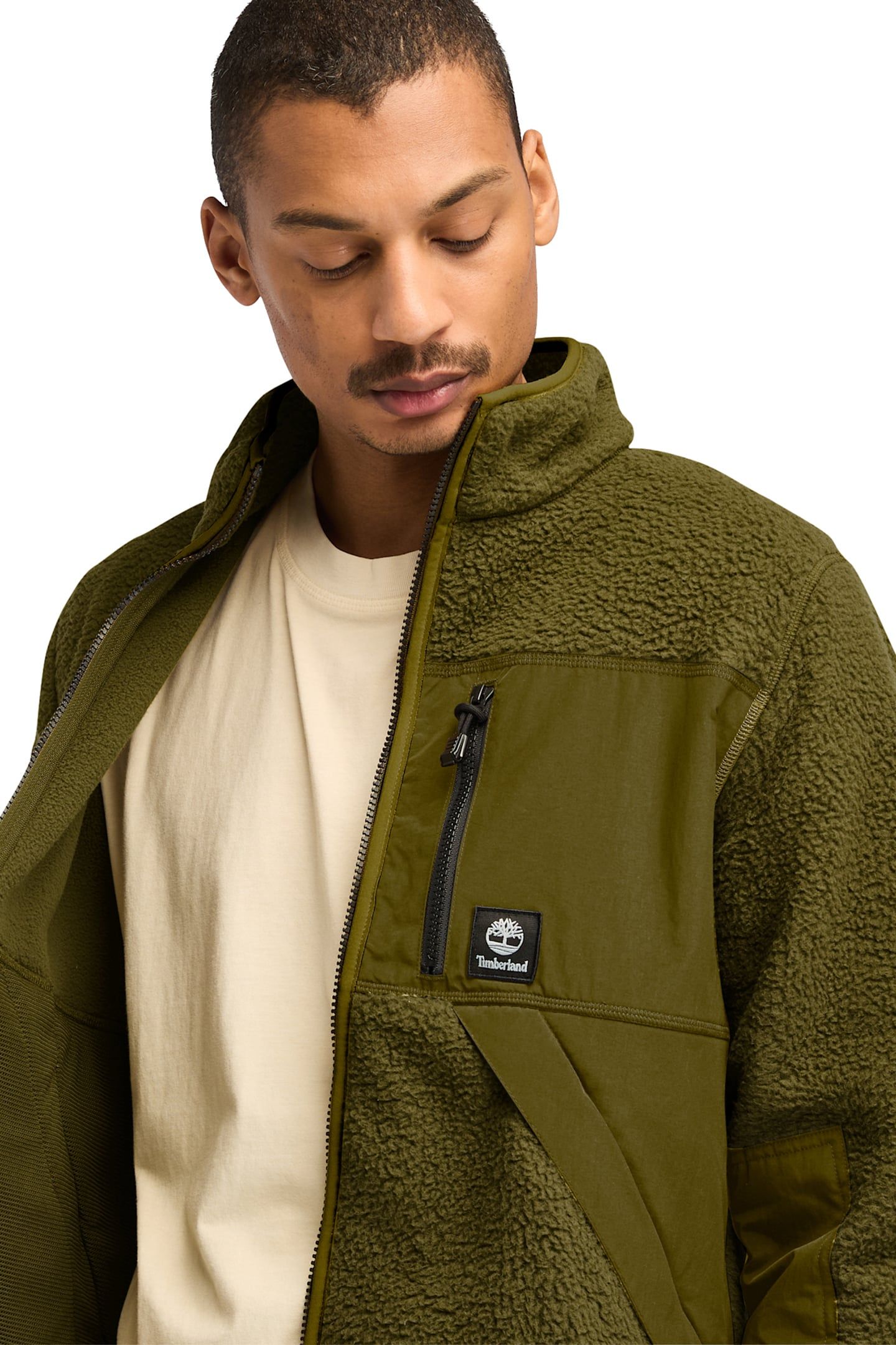ハーフトラックプロダクツ シュラフ カバー オリーブ×ブラウン もこもこ SHERPA FLEECE JACKET DARK OLIVE | Online Outlet | Otrium