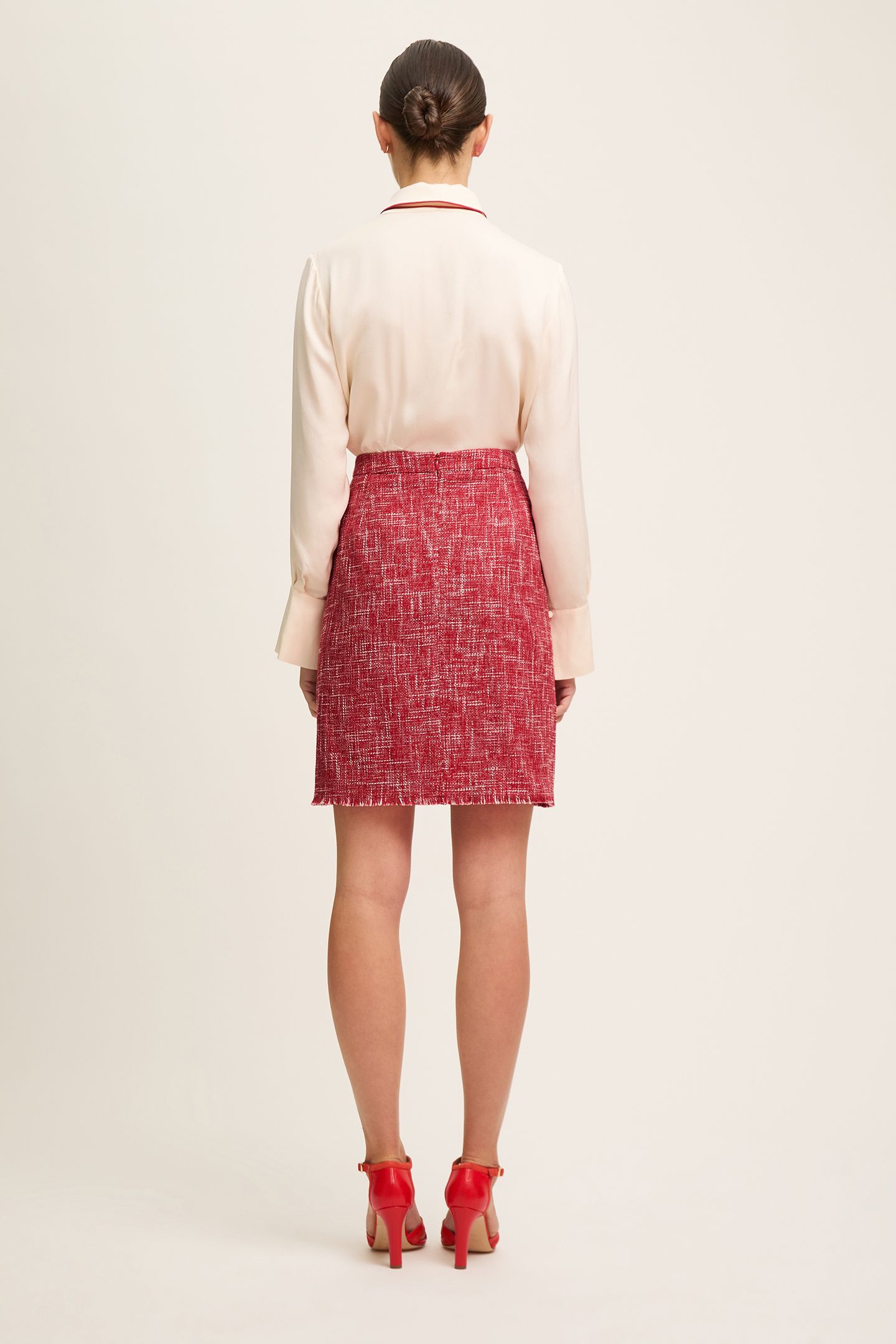 SK ALEXA TWEED SKIRT RED 2
