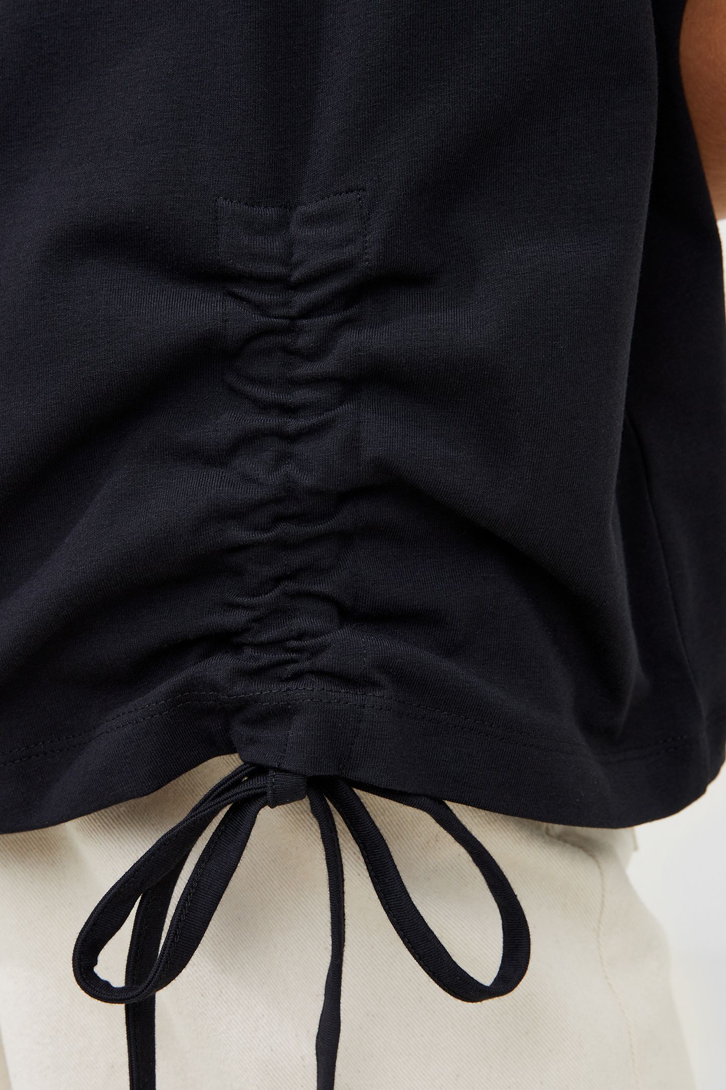 RALLIE COTTON ROUCHED T-SHIRT BLACKOUT 4