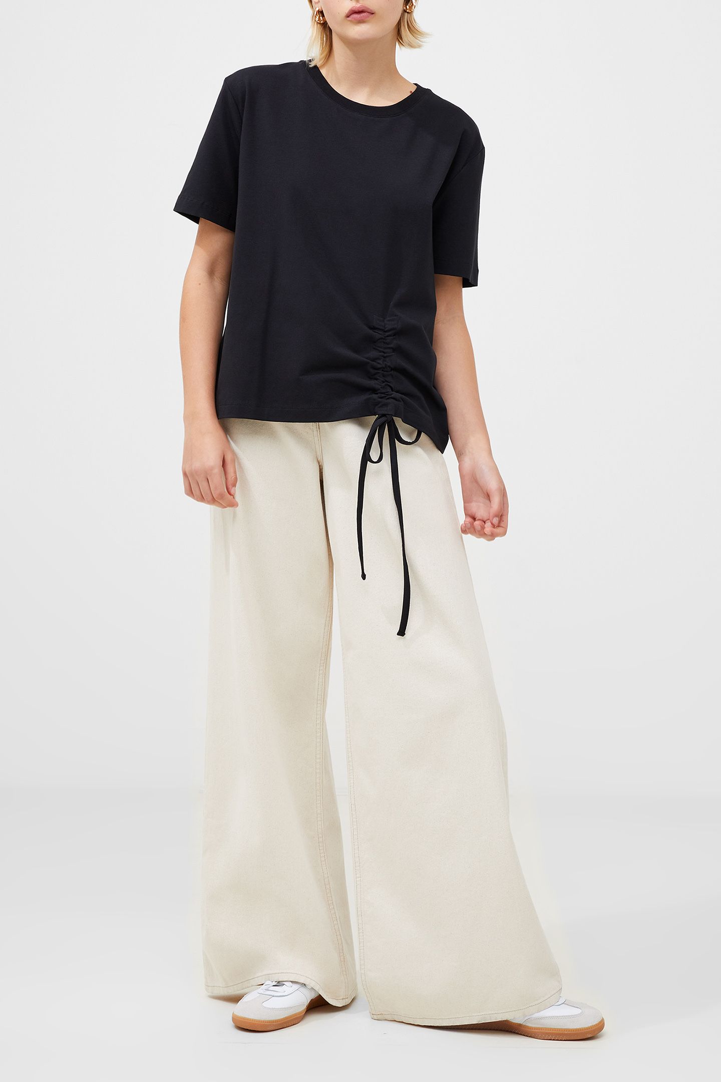 RALLIE COTTON ROUCHED T-SHIRT BLACKOUT 2