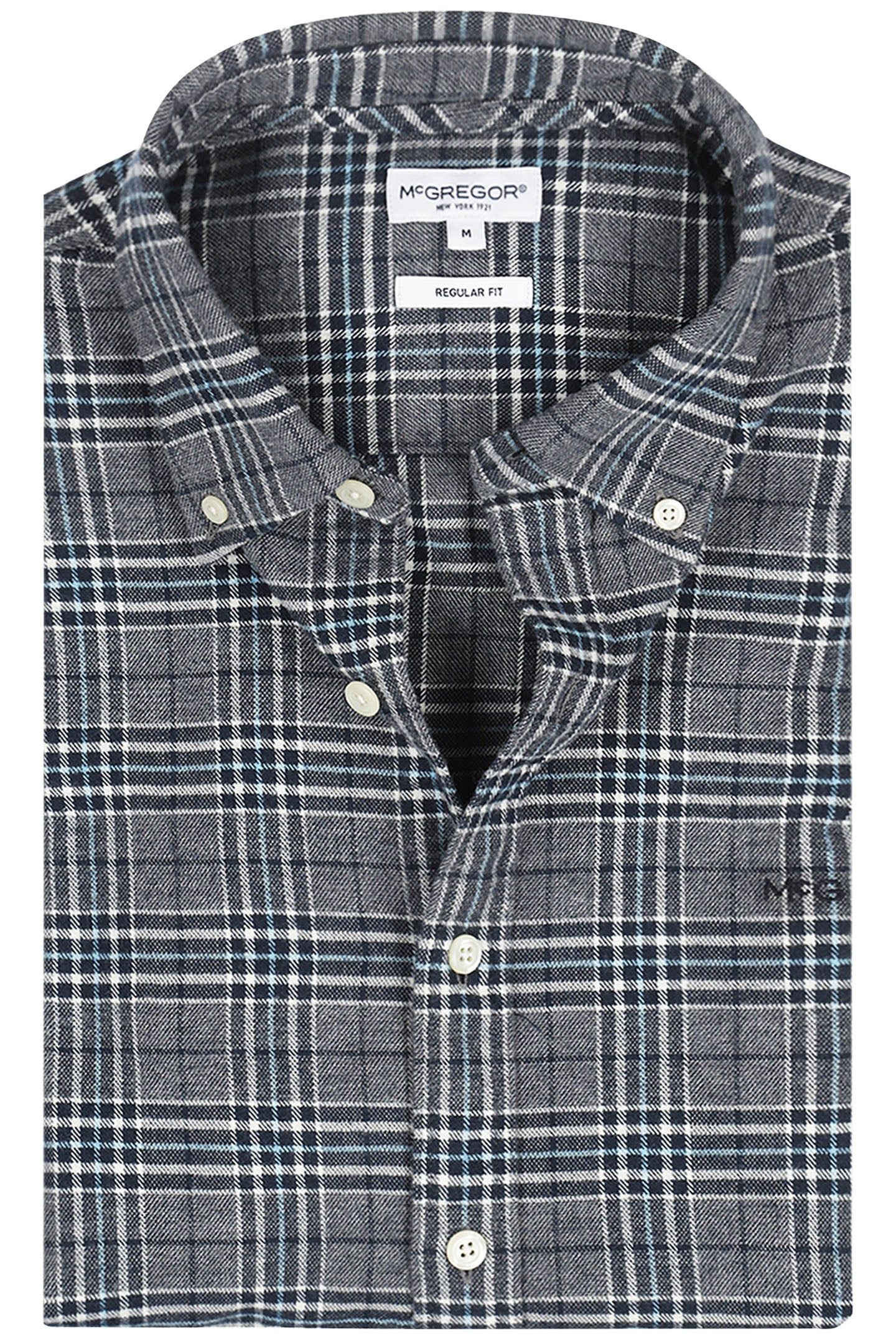 FLANNEL TWILL CHECK SHIRT NAVY 6