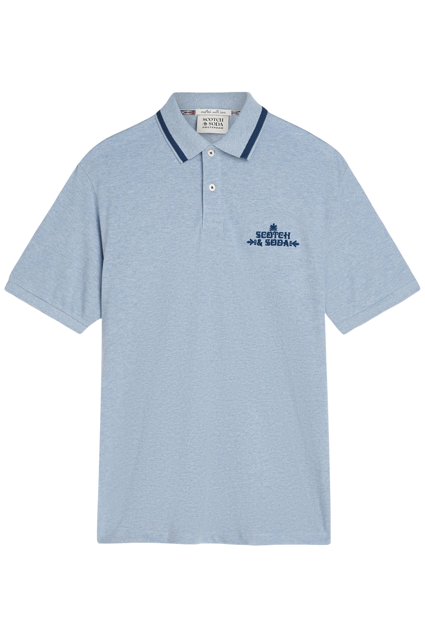 PIQUE SS POLO SKY/PEWTER 1