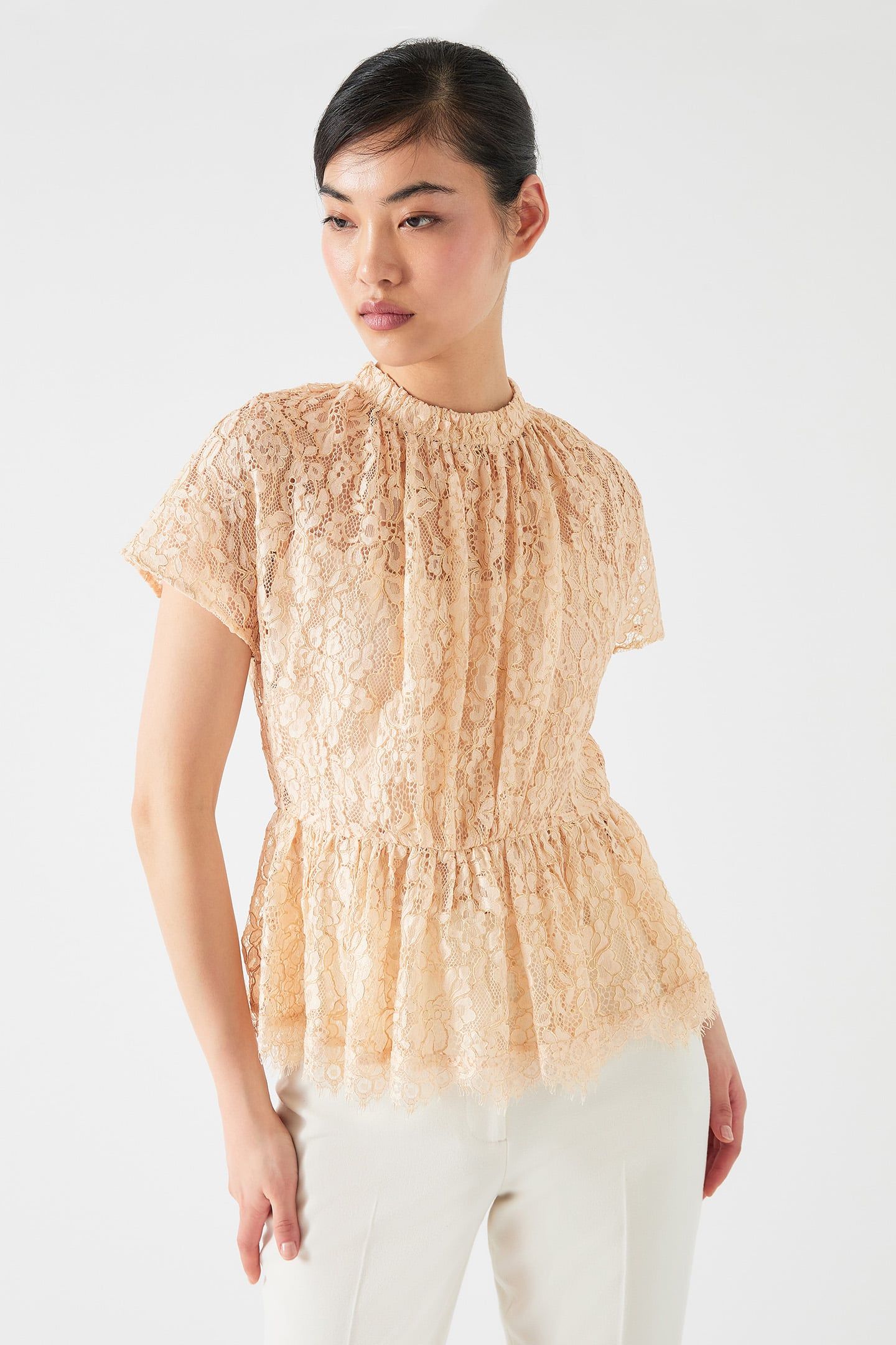 TW CECILY LACE TOP CHAMPAGNE 1