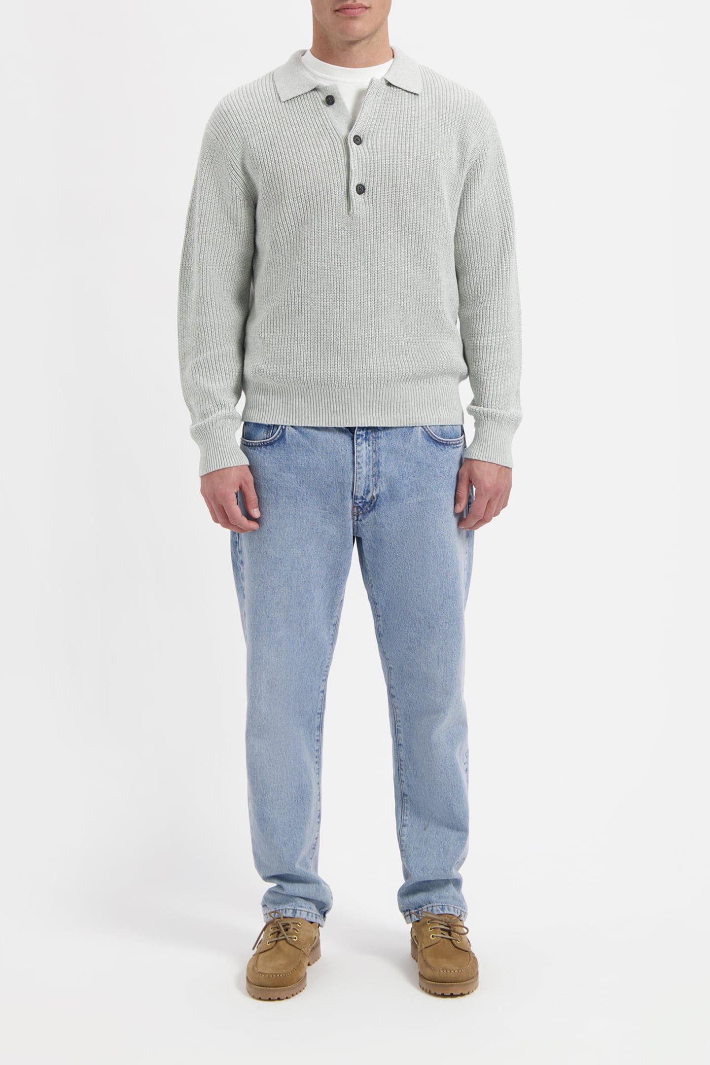 WAL – MILES LS POLO LIGHT GREY MELANGE 2