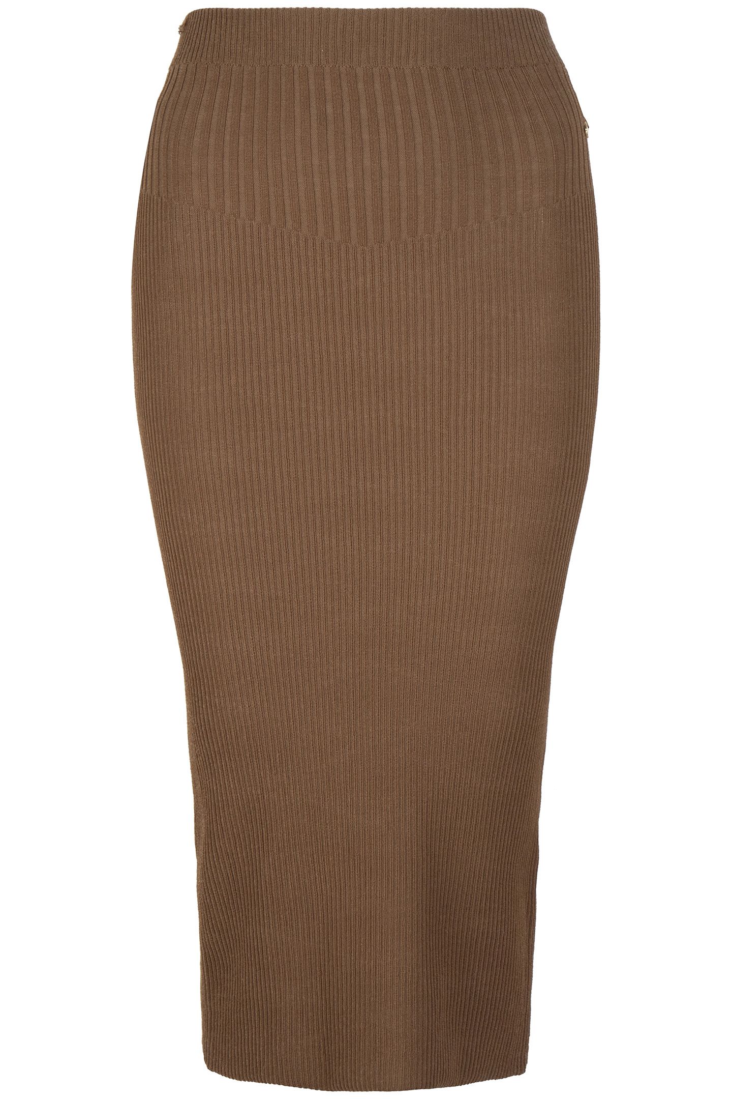 SKIRT KNITTED MIXED RIB ARMY GREEN 3