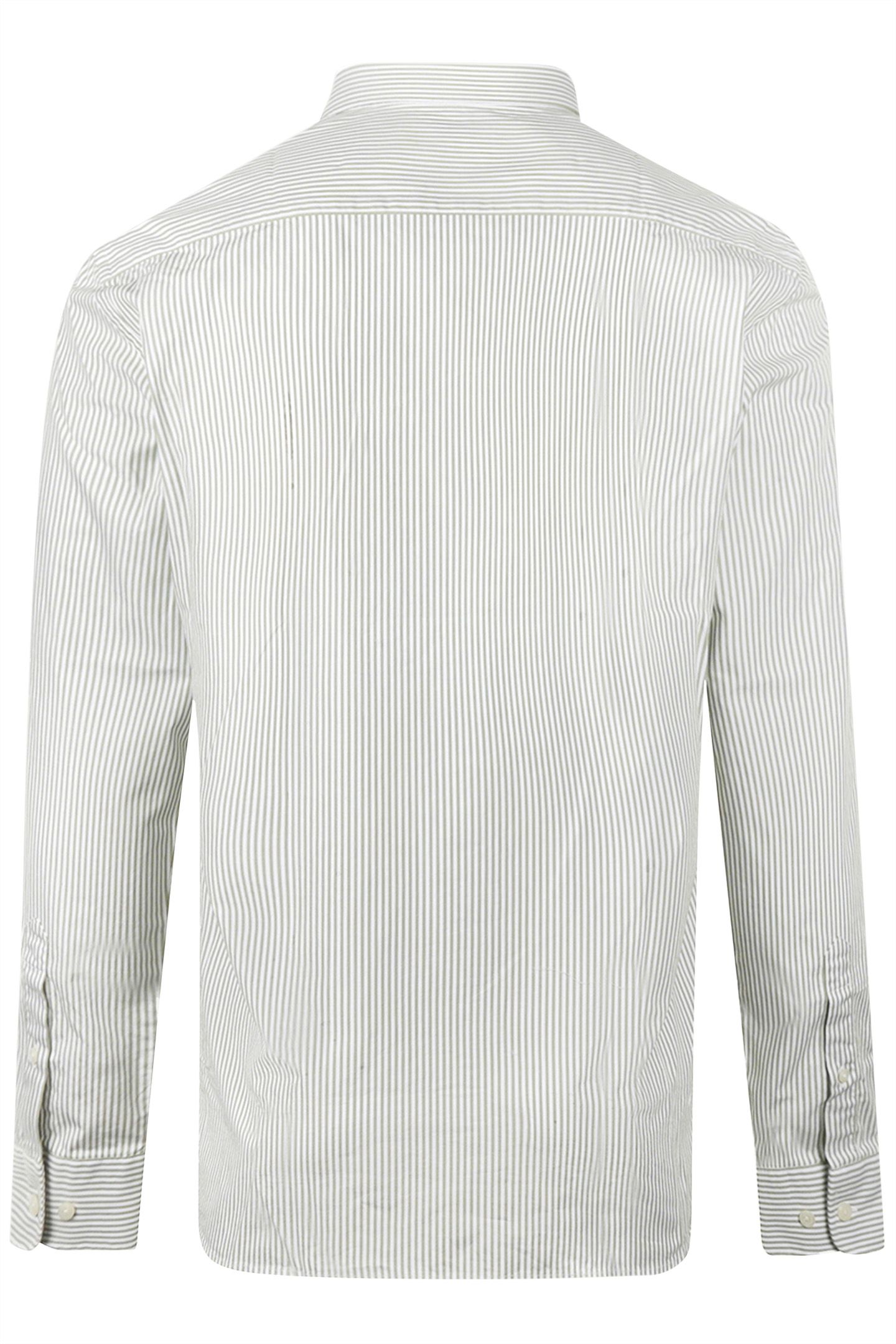 POPLIN STRIPE PEACHED SHIRT MOSS GREEN 5