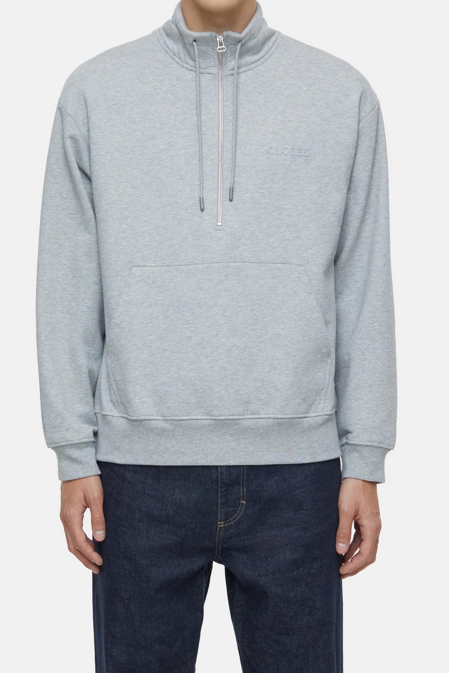 HALF ZIP SWEAT T-SHIRTS LIGHT GREY MELANGE 2