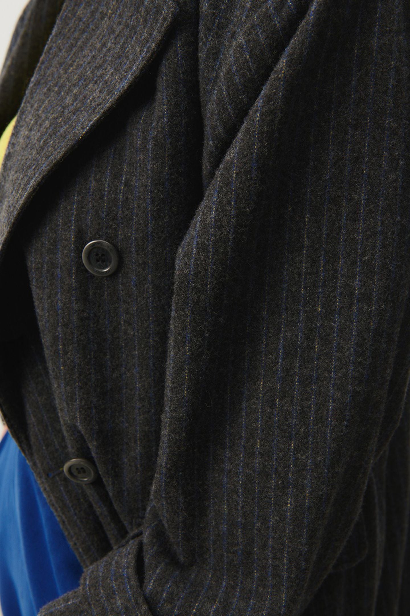 WOOL COAT GREY AND BLUE STRIPES 4
